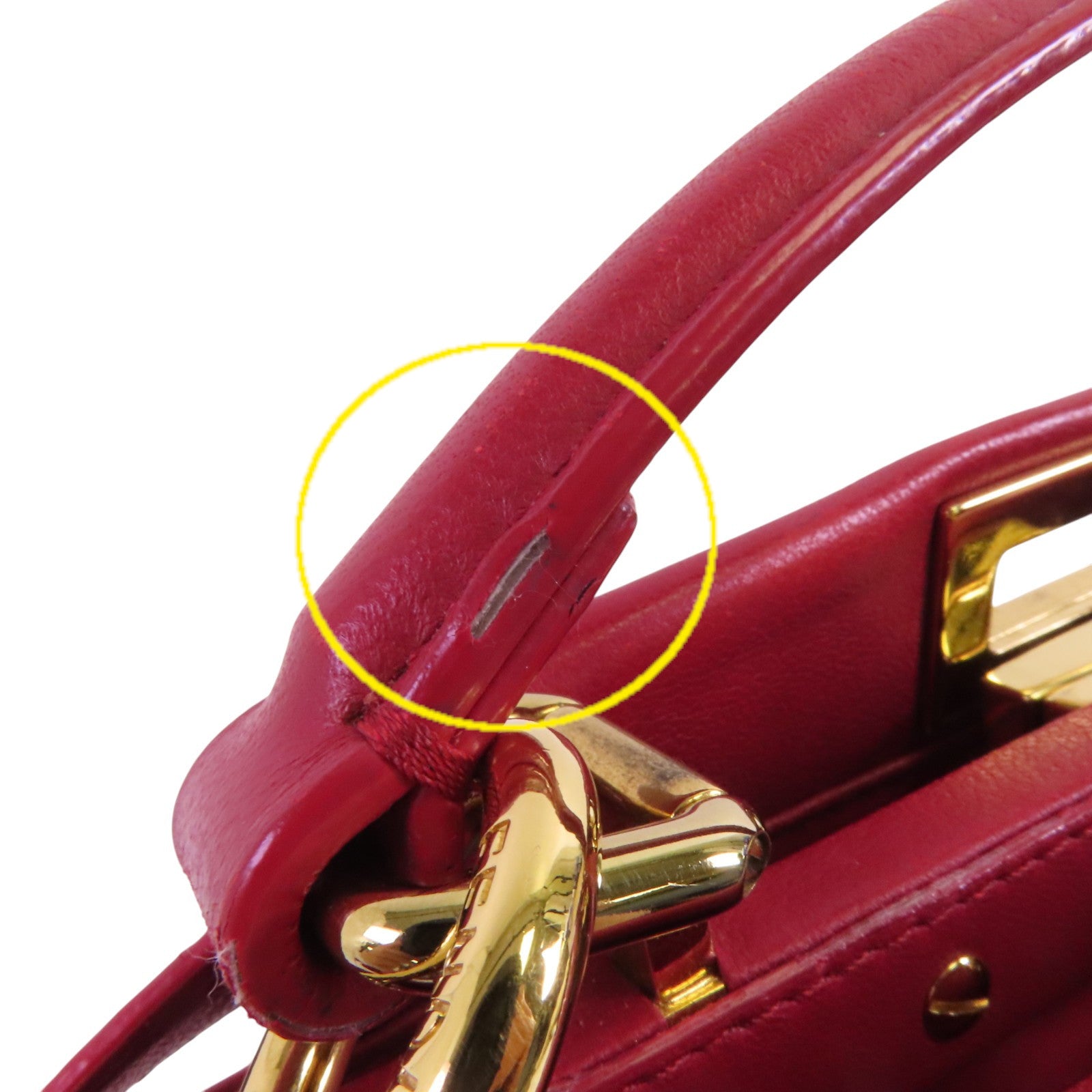 FENDI 羊皮皮革Peekaboo Mini金扣手挽肩背兩用袋