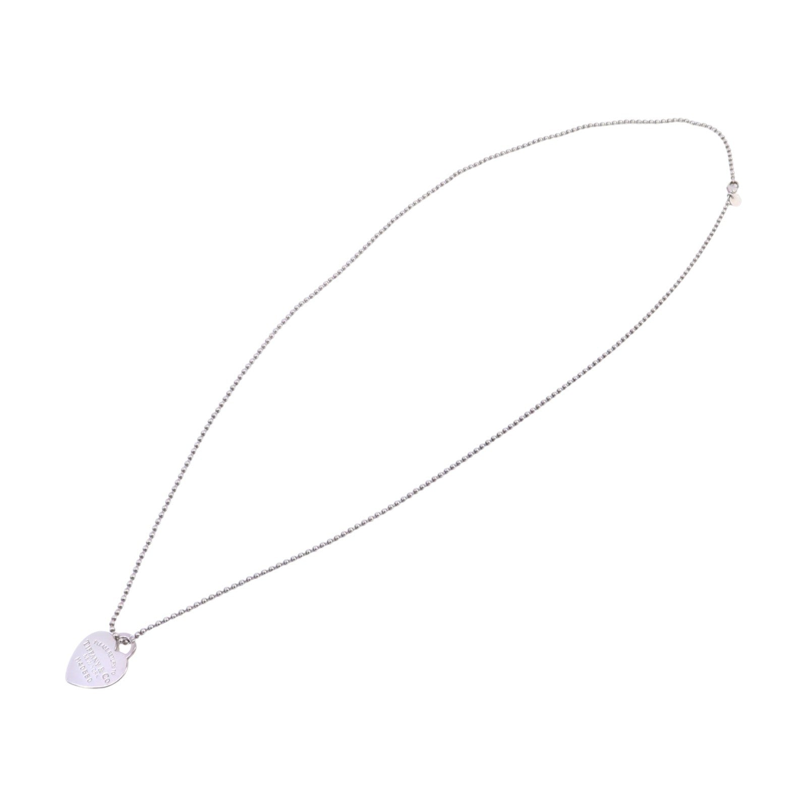 TIFFANY＆CO 925純銀Heart Long Necklcae銀扣項鏈
