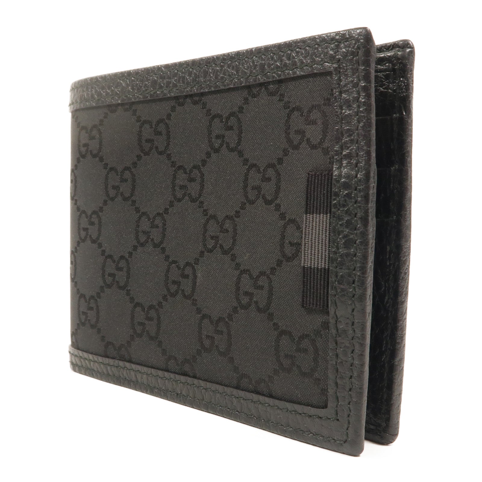 GUCCI 尼龍/牛皮皮革GG Bifold Wallet錢包