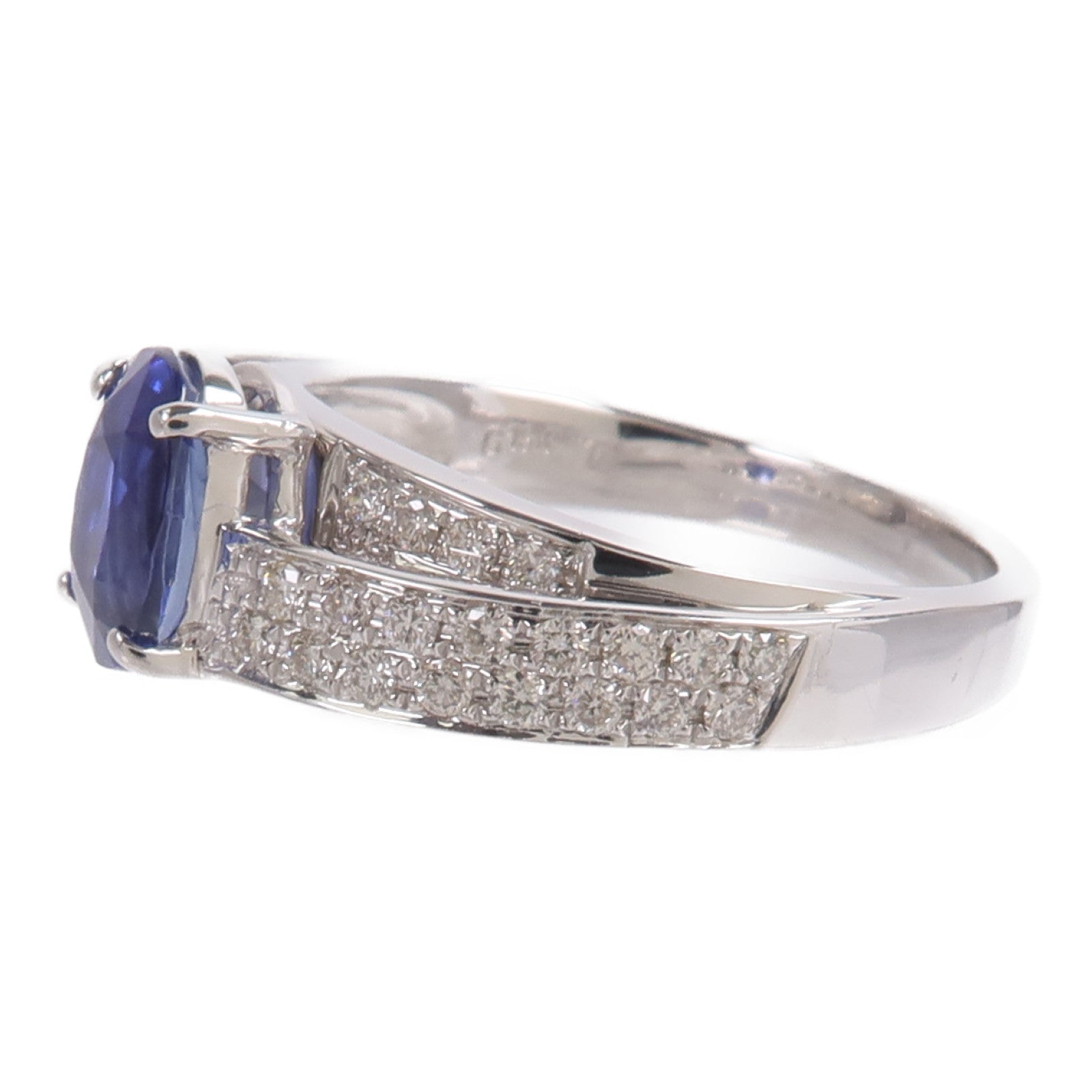 JEWELRY 18K白金Sapphire Diamond Ring藍寶石鑽石戒指