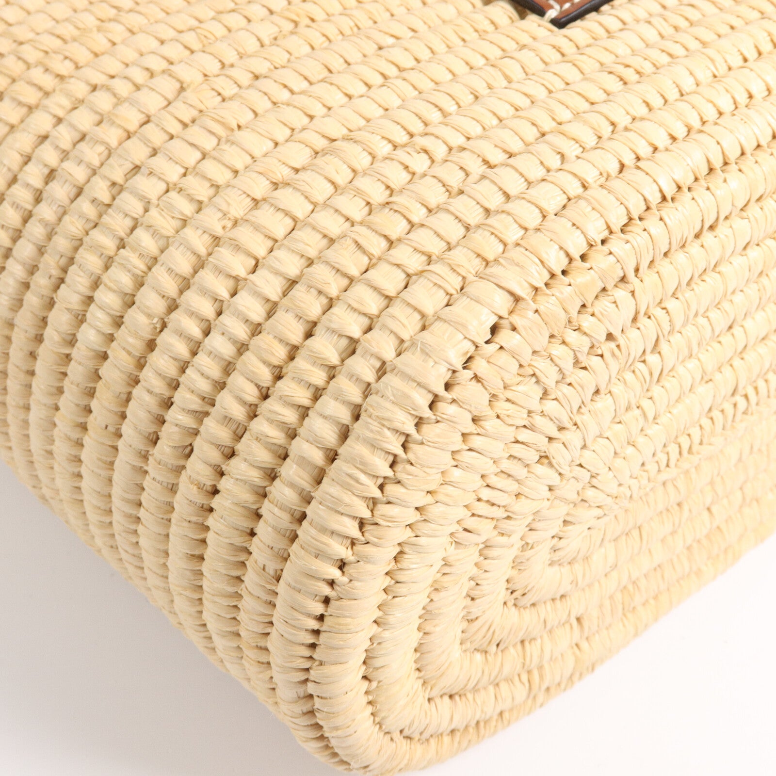 LOEWE 酒椰/皮革Raffia Small Square Basket肩背袋