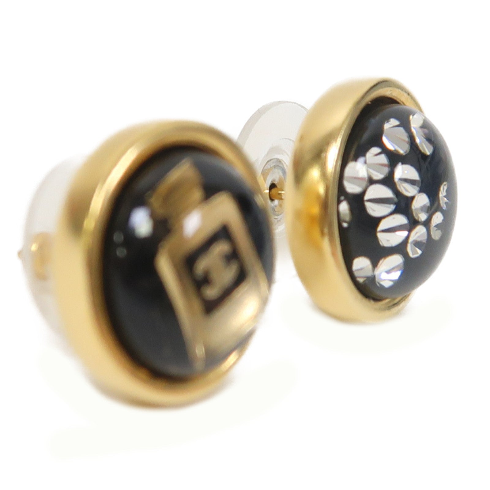 CHANEL 金屬Earrings耳環金色/黑色