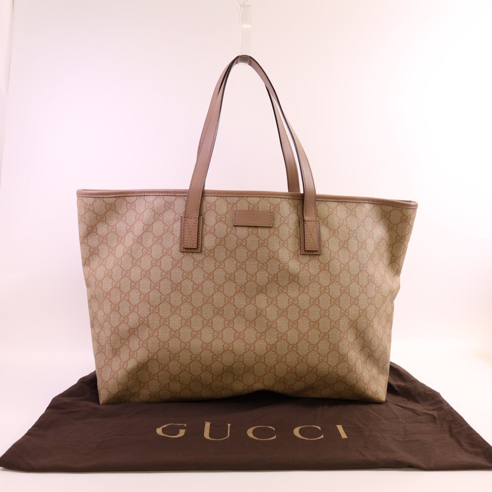 GUCCI 塗層帆布Tote Bag金扣肩背袋