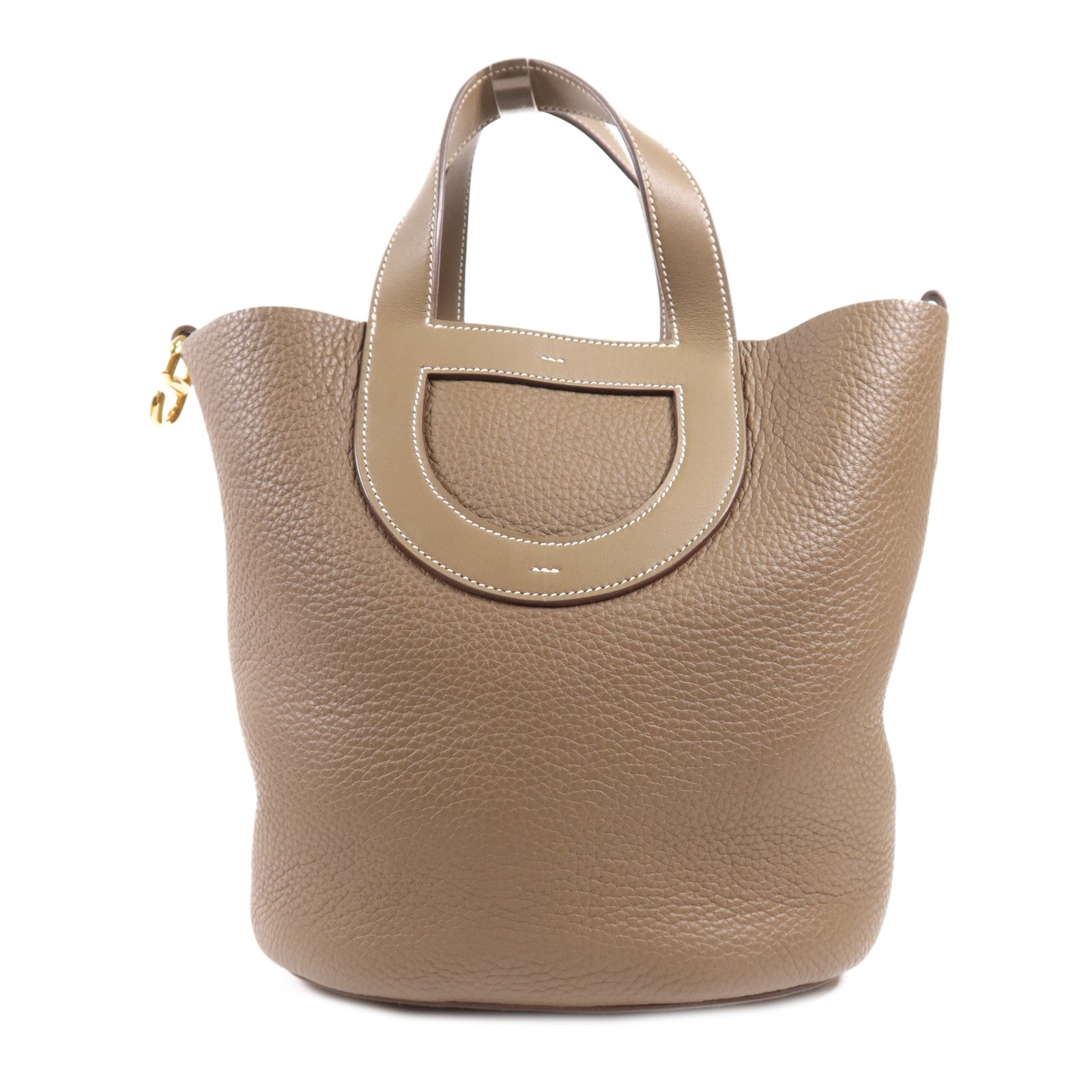 HERMES Clemence皮革In The Loop 23金扣手挽袋