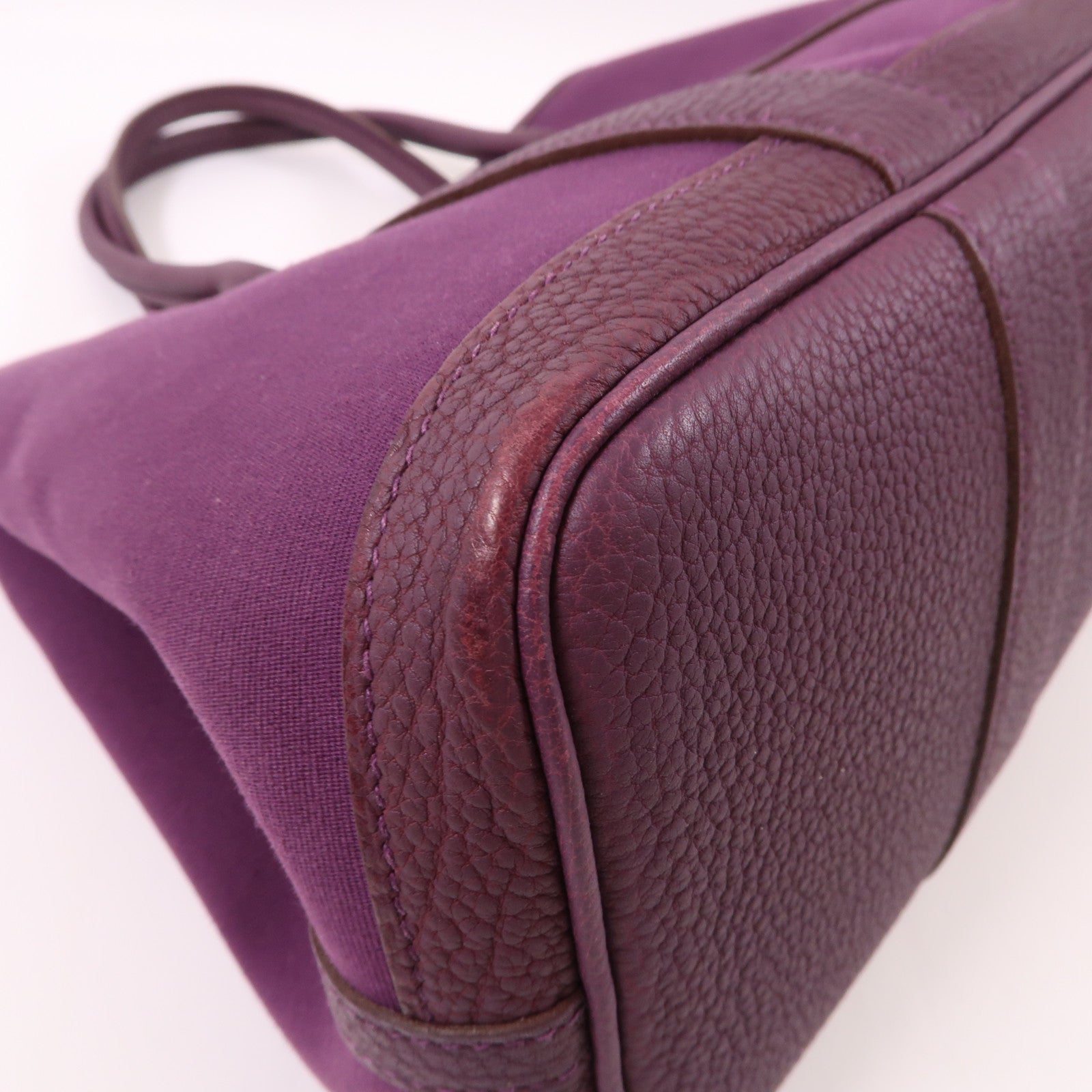 HERMES PHW Garden Party TPM Tote Bag Handbag Canvas Anemone