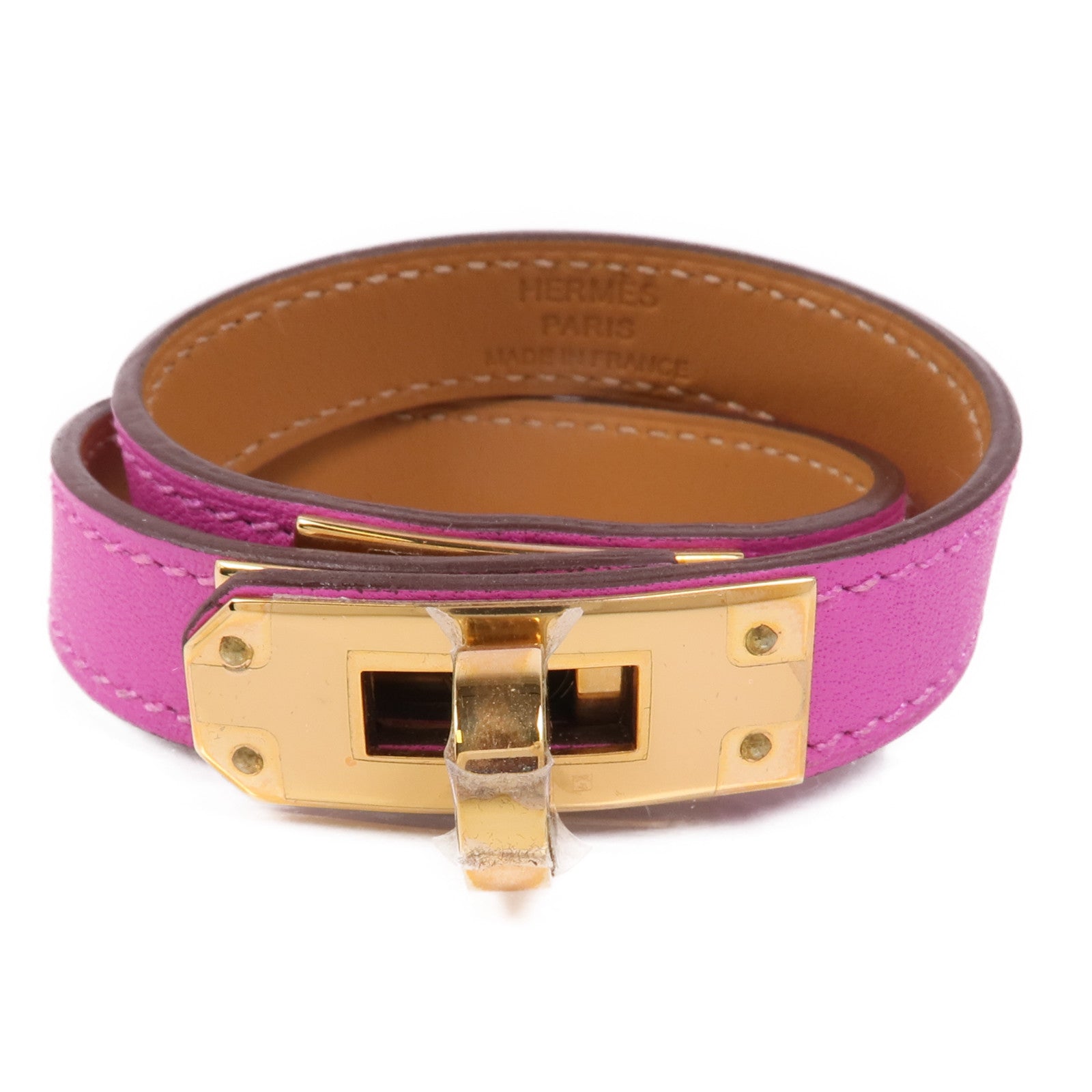 HERMES Swift皮革Kelly Double Tour金扣手帶Magnolia