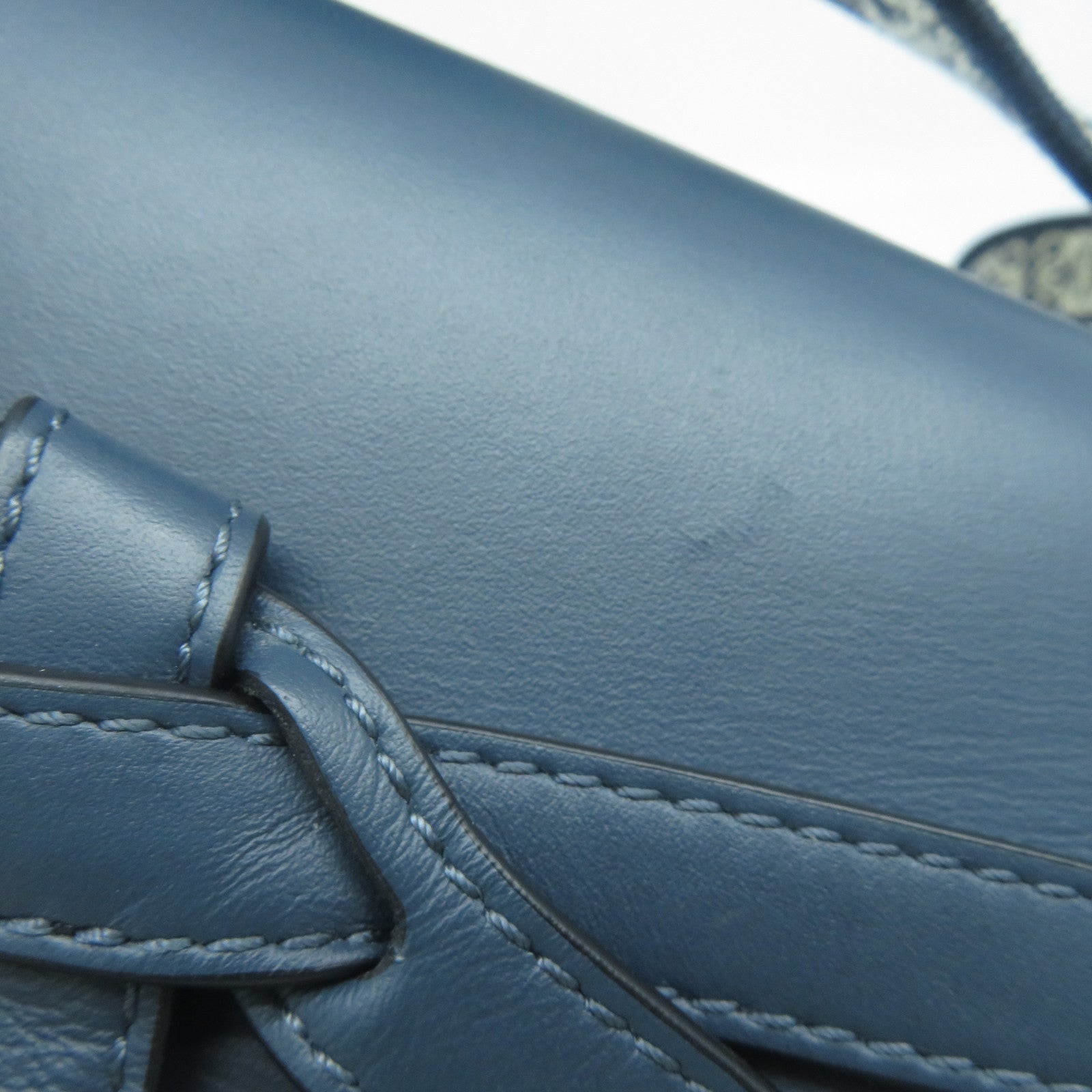 LOEWE 牛皮皮革Mini Gate Dual金扣肩背袋藍色