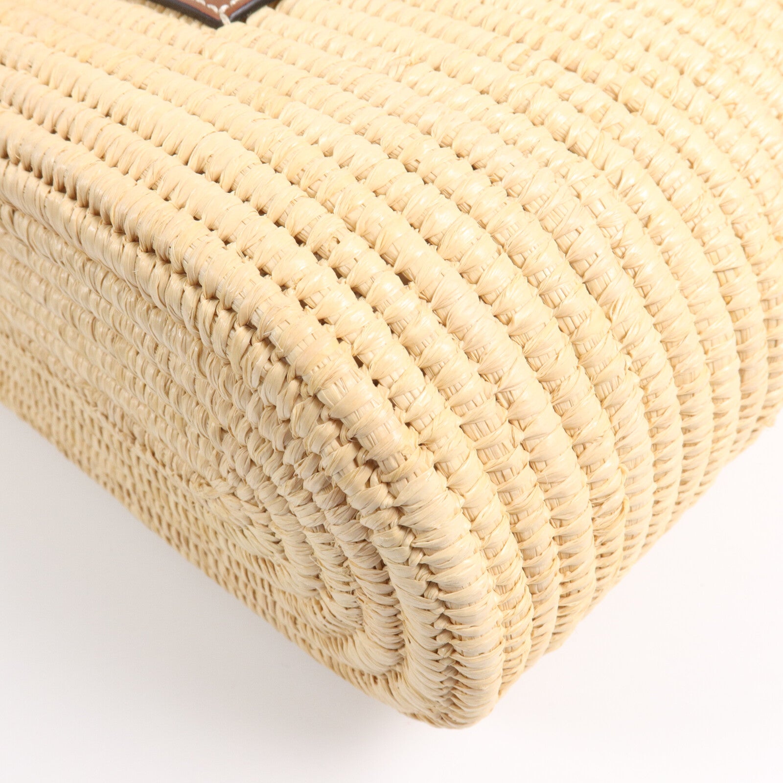 LOEWE 酒椰/皮革Raffia Small Square Basket肩背袋