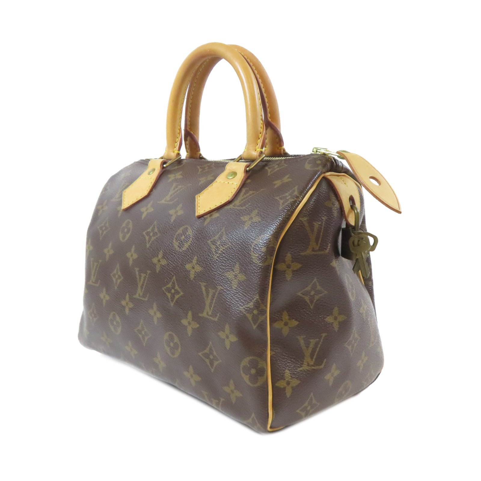 LOUIS VUITTON Monogram Speedy 25金扣手挽袋啡色