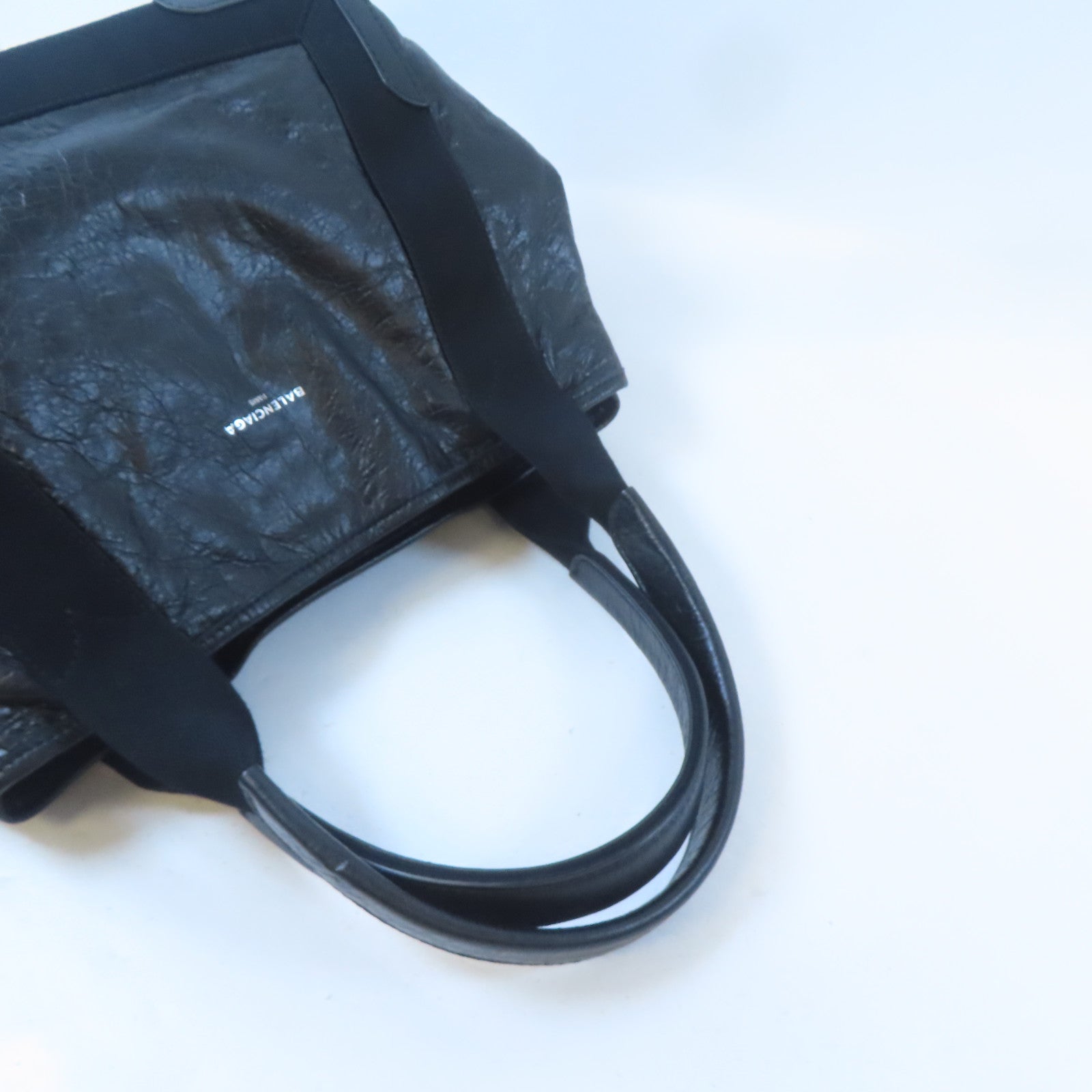 BALENCIAGA 牛皮皮革Cabas Tote Bag銀扣手挽袋黑色