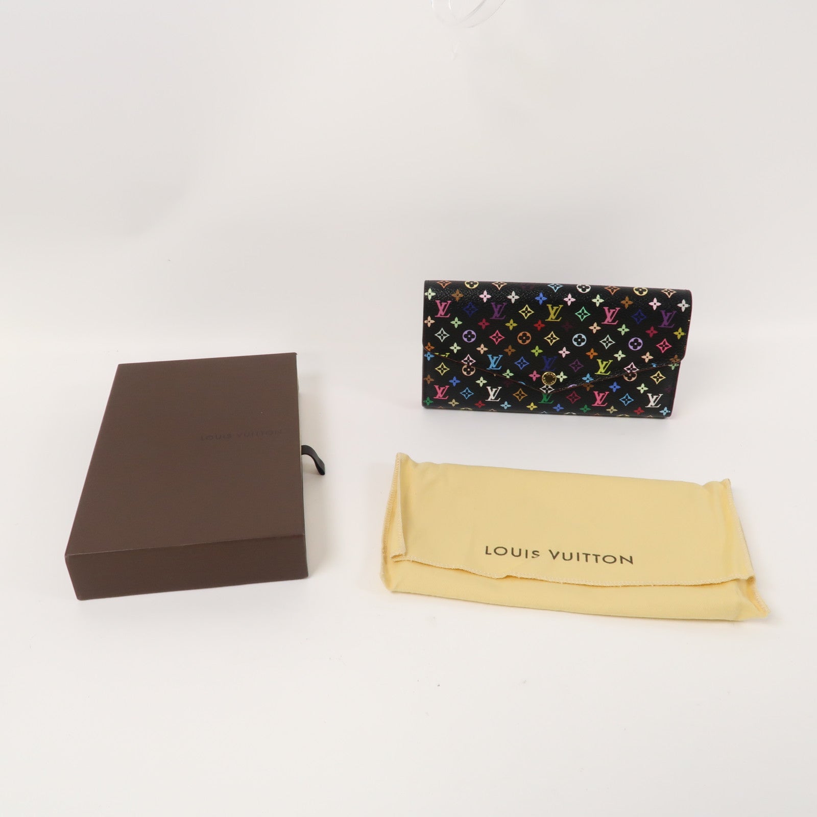 LOUIS VUITTON 【激減優惠】Monogram Multicolore Portefeuille Sarah Long Wallet金扣長錢包黑色
