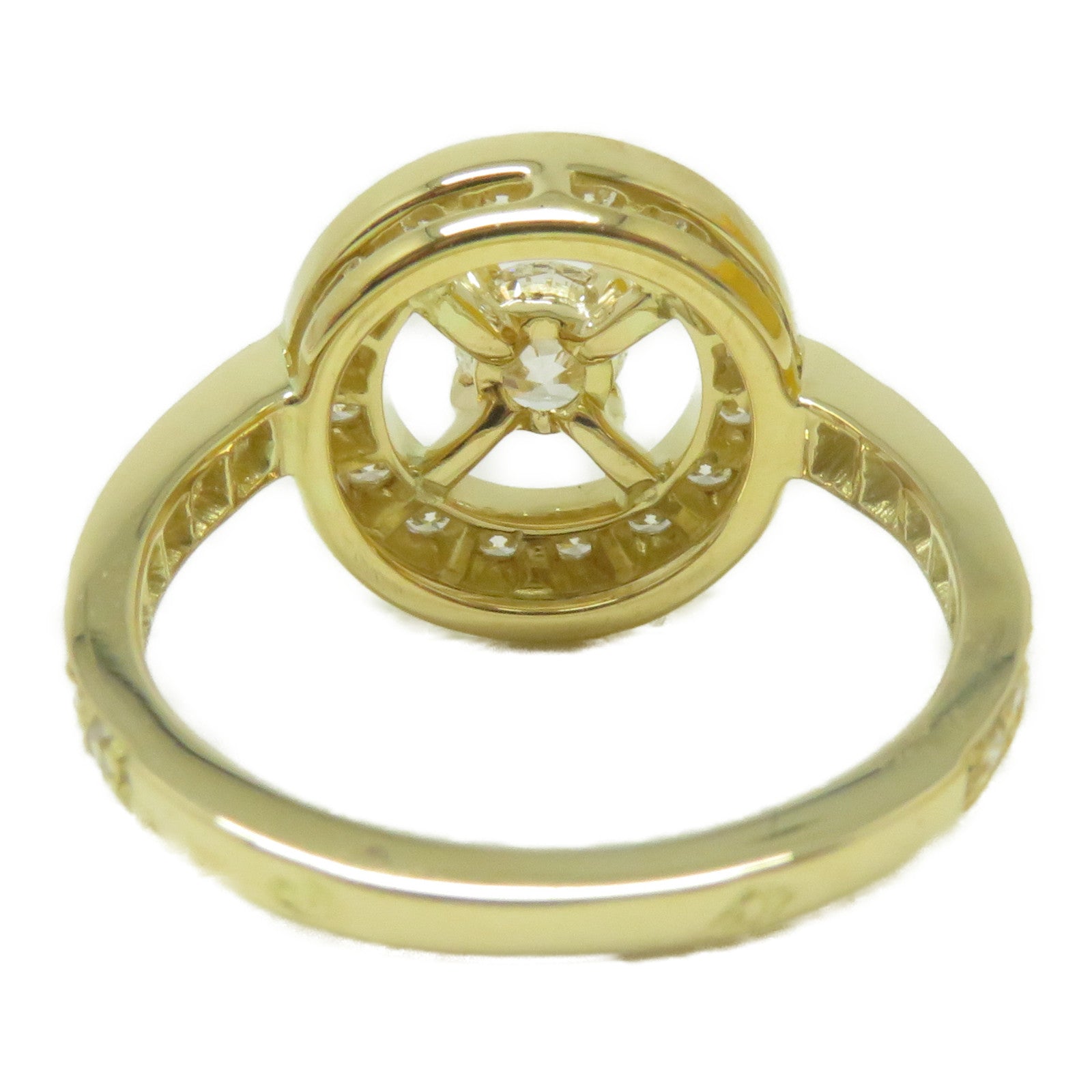 Boucheron 18K黃金Ava Round Halo Diamond鑽石戒指US#4.5