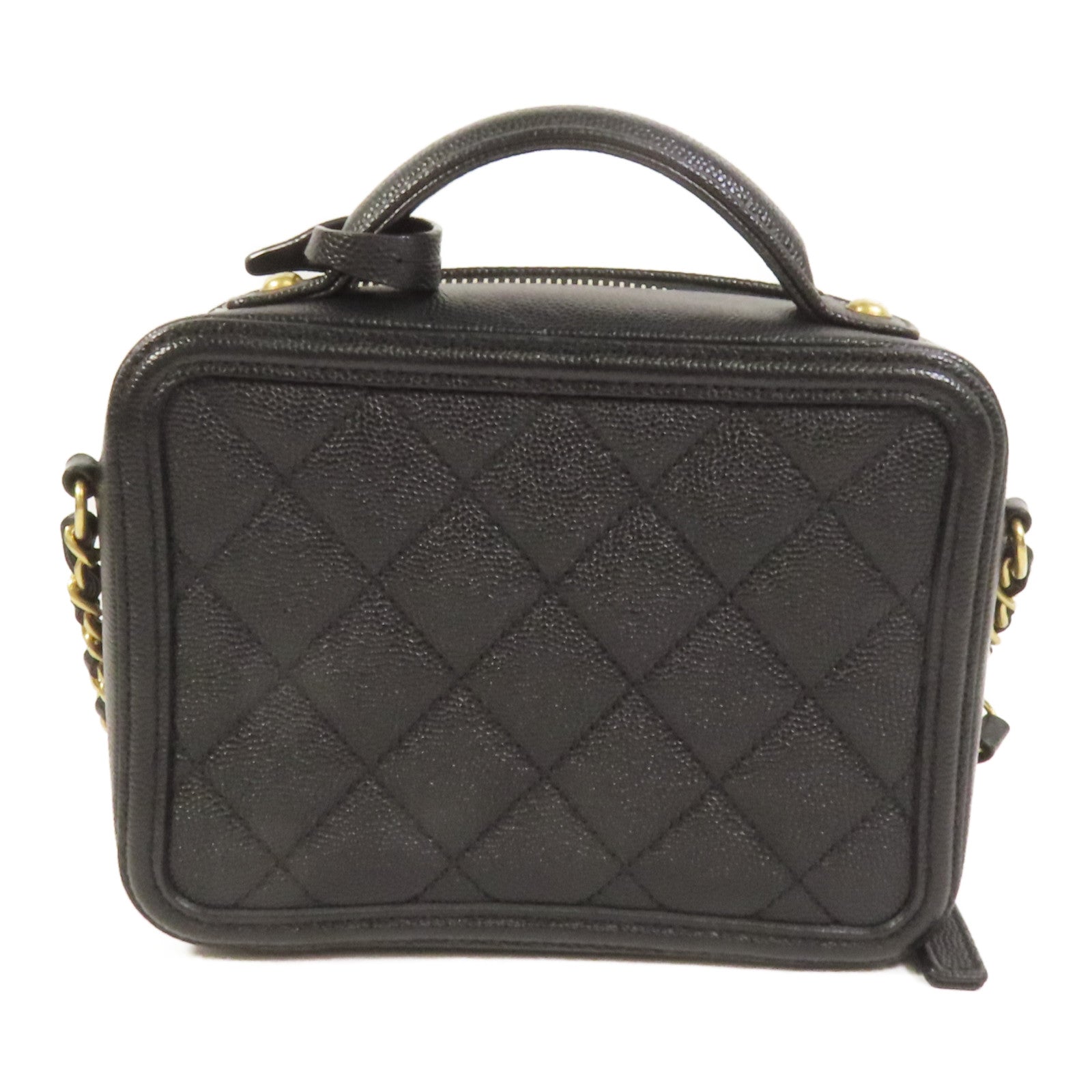 CHANEL 牛皮皮革Filigree Vanity Case手挽肩背兩用袋