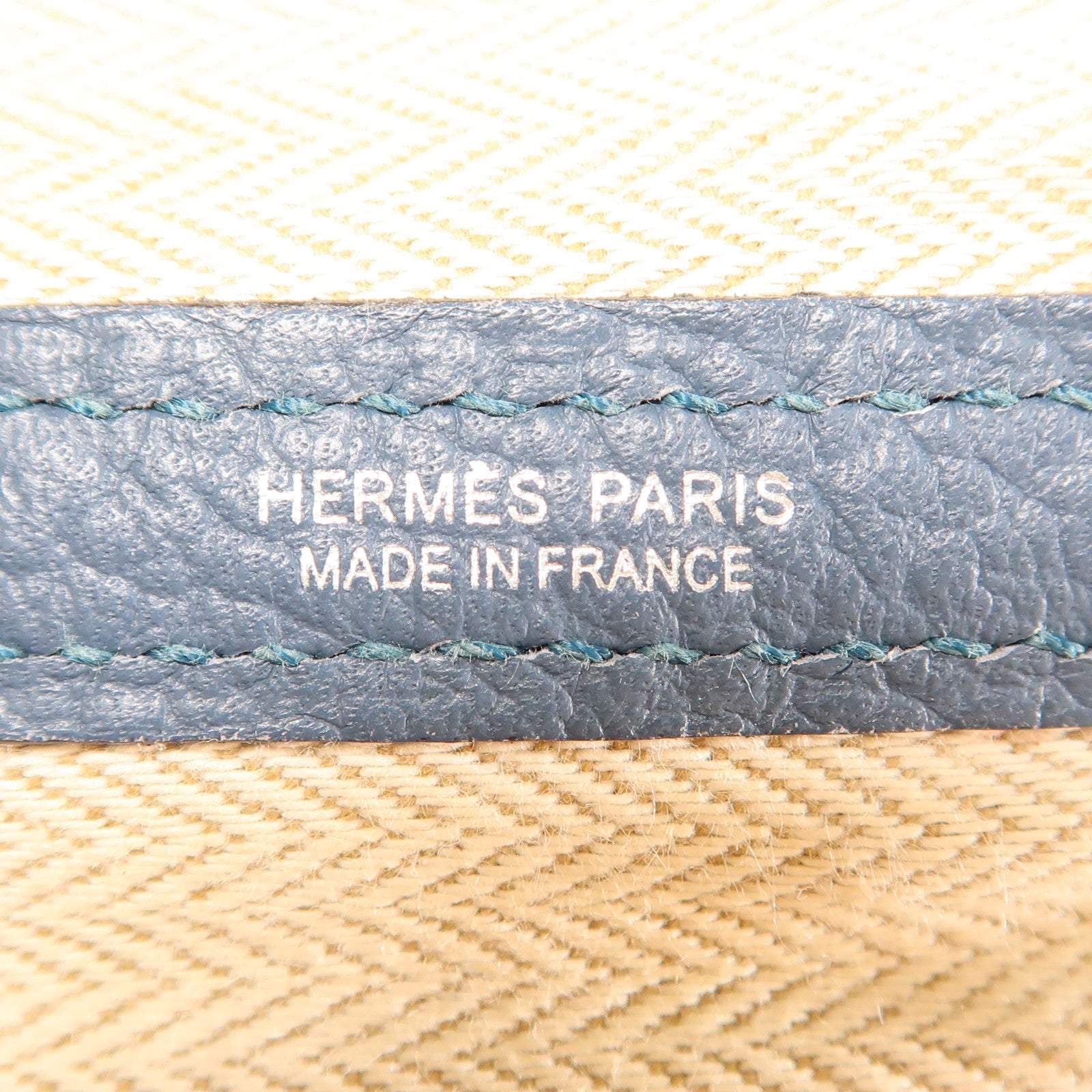 HERMES【激減優惠】 Negonda皮革Garden Party PM銀扣手挽袋Bleu Orage藍色