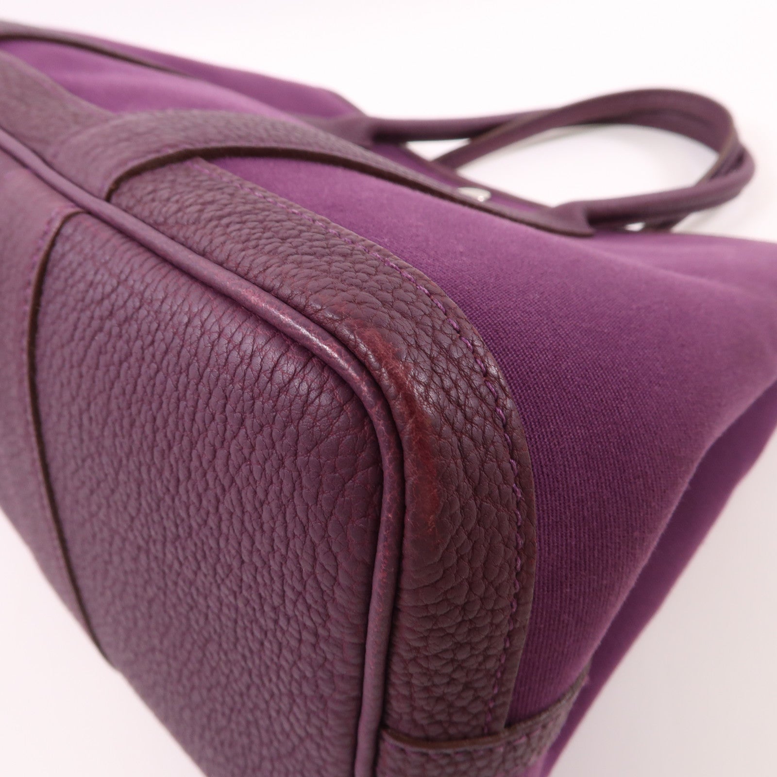 HERMES PHW Garden Party TPM Tote Bag Handbag Canvas Anemone