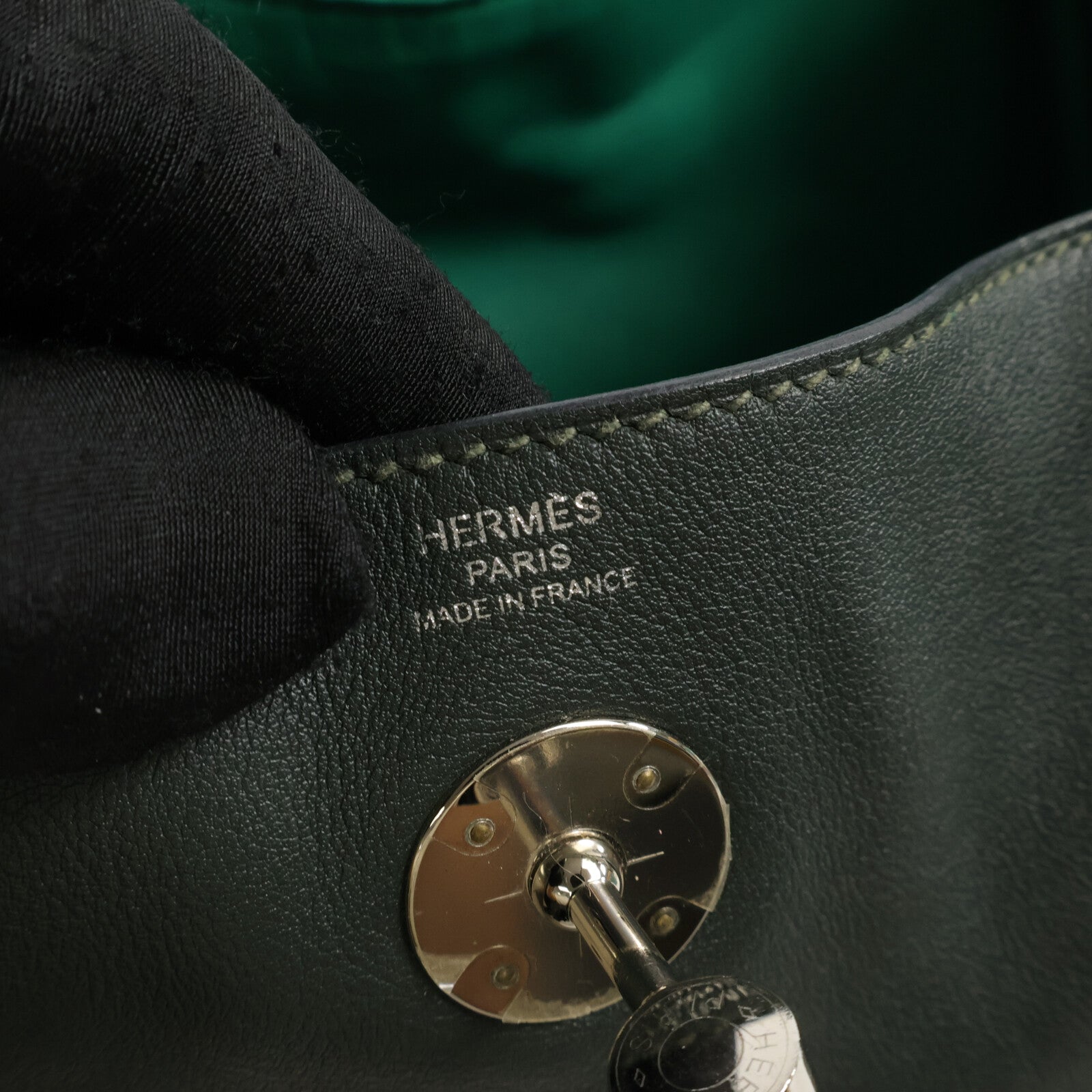 HERMES Swift皮革Lindy 26手挽肩背兩用袋Vert Cypres