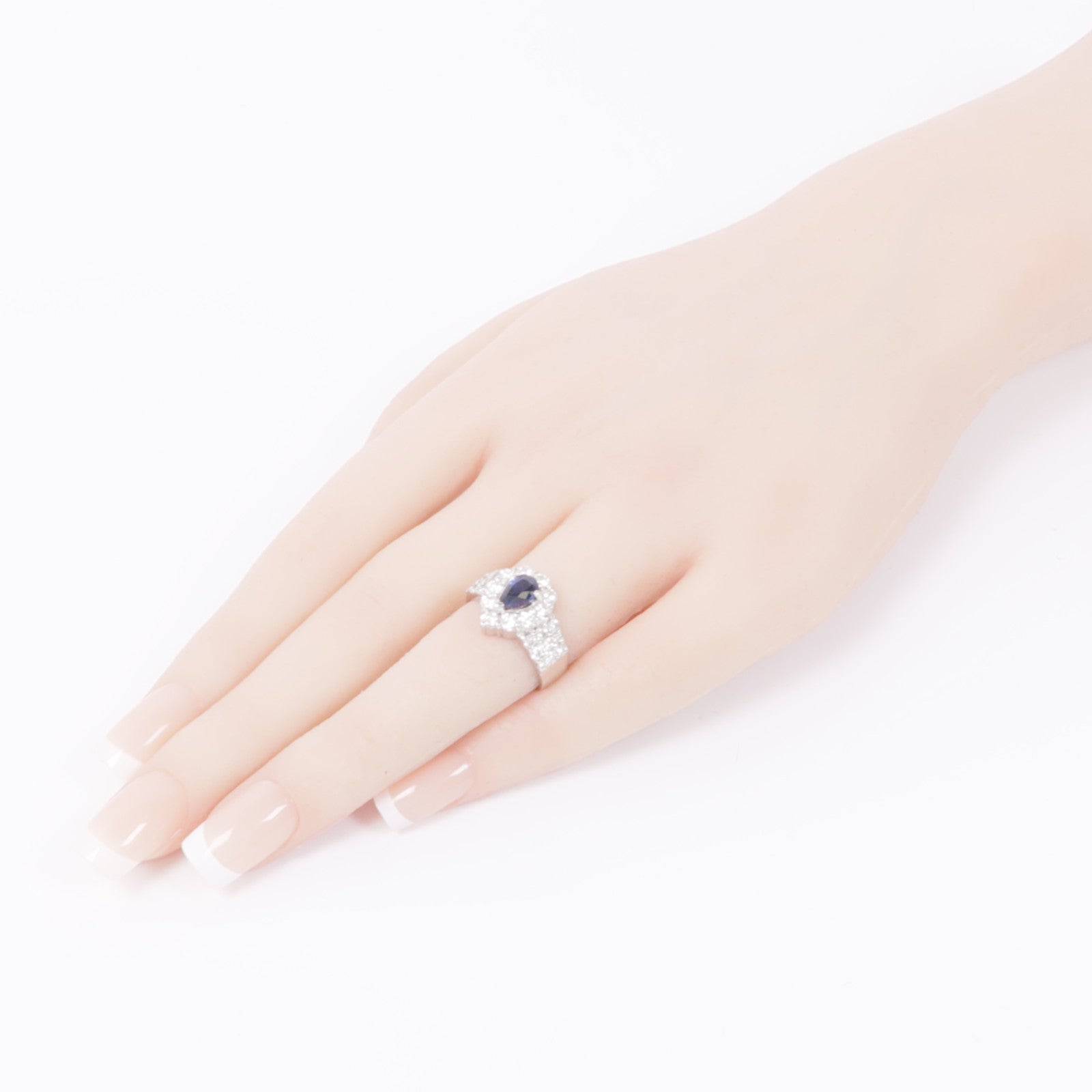 JEWELRY 【激減優惠】PT900鉑金Sapphire Ring藍寶石/鑽石戒指US#6