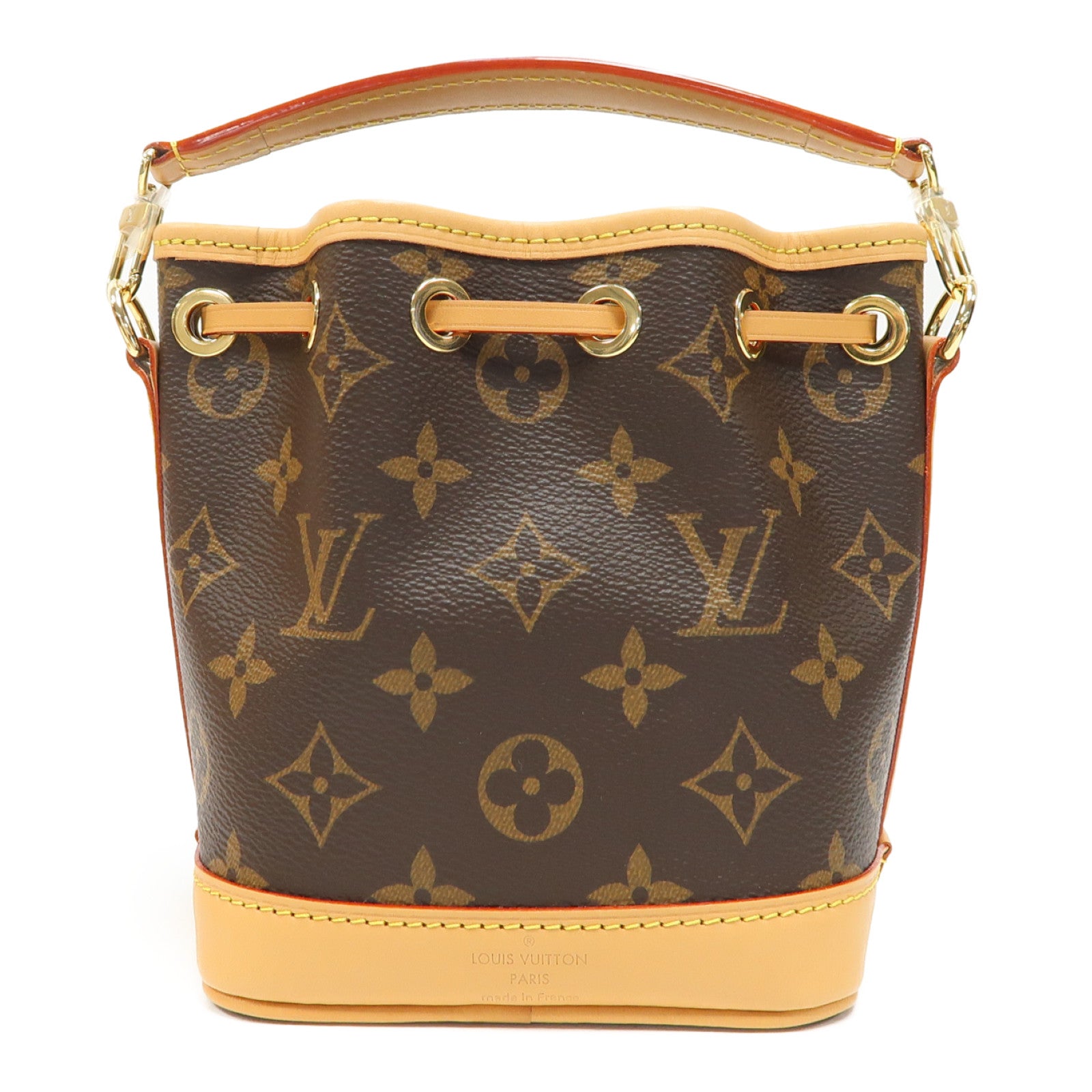 LOUIS VUITTON Monogram Nano Noe金扣手挽肩背兩用袋啡色