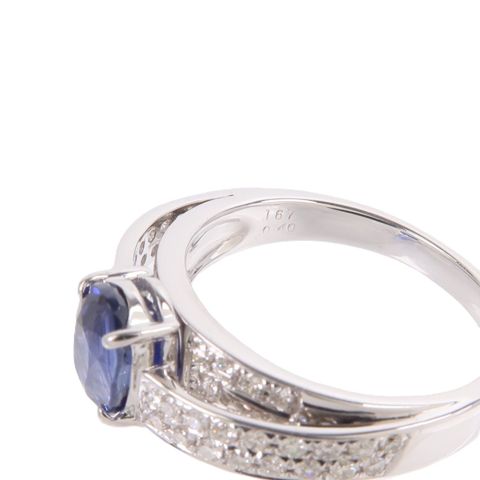JEWELRY 18K白金Sapphire Diamond Ring藍寶石鑽石戒指