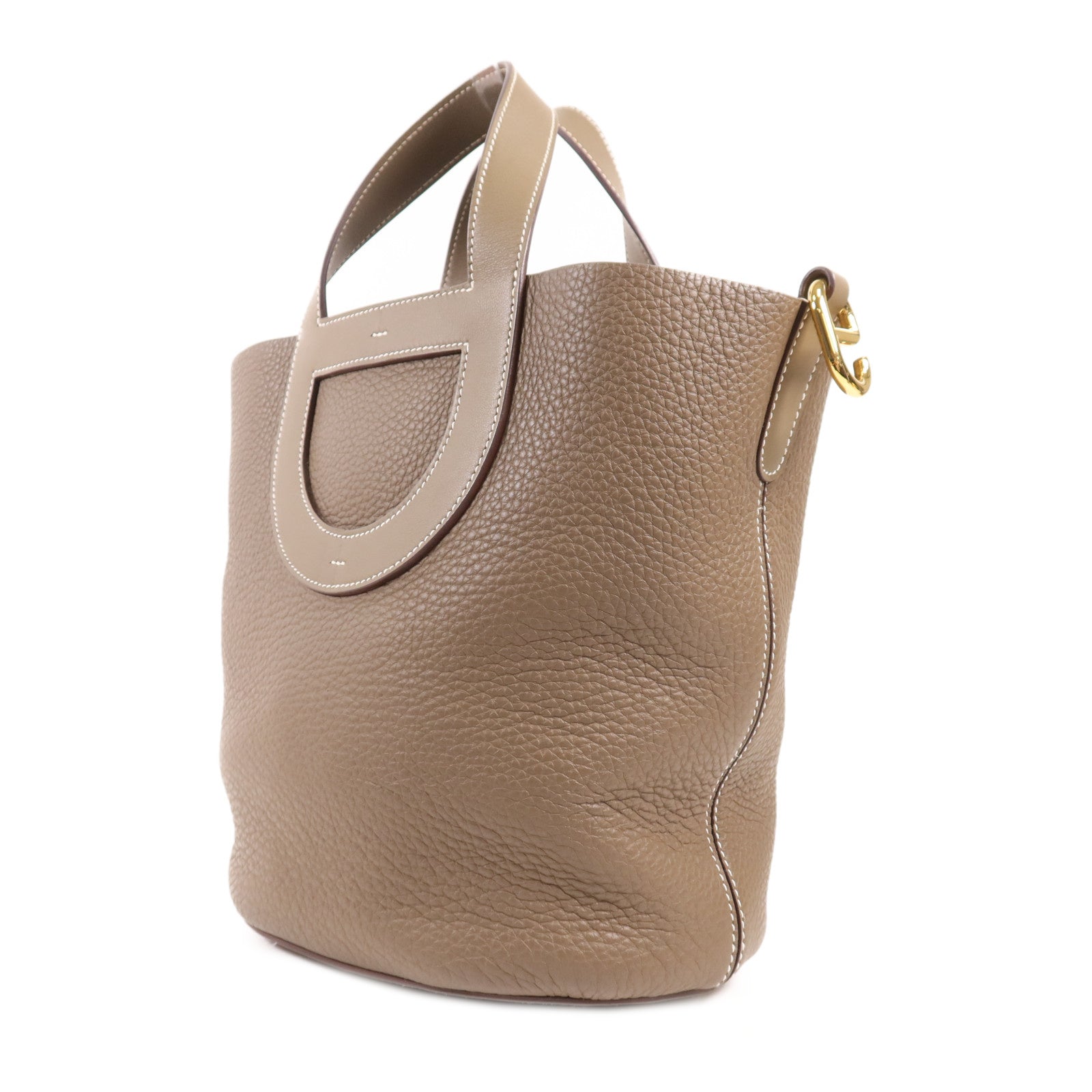 HERMES Clemence皮革In The Loop 23金扣手挽袋