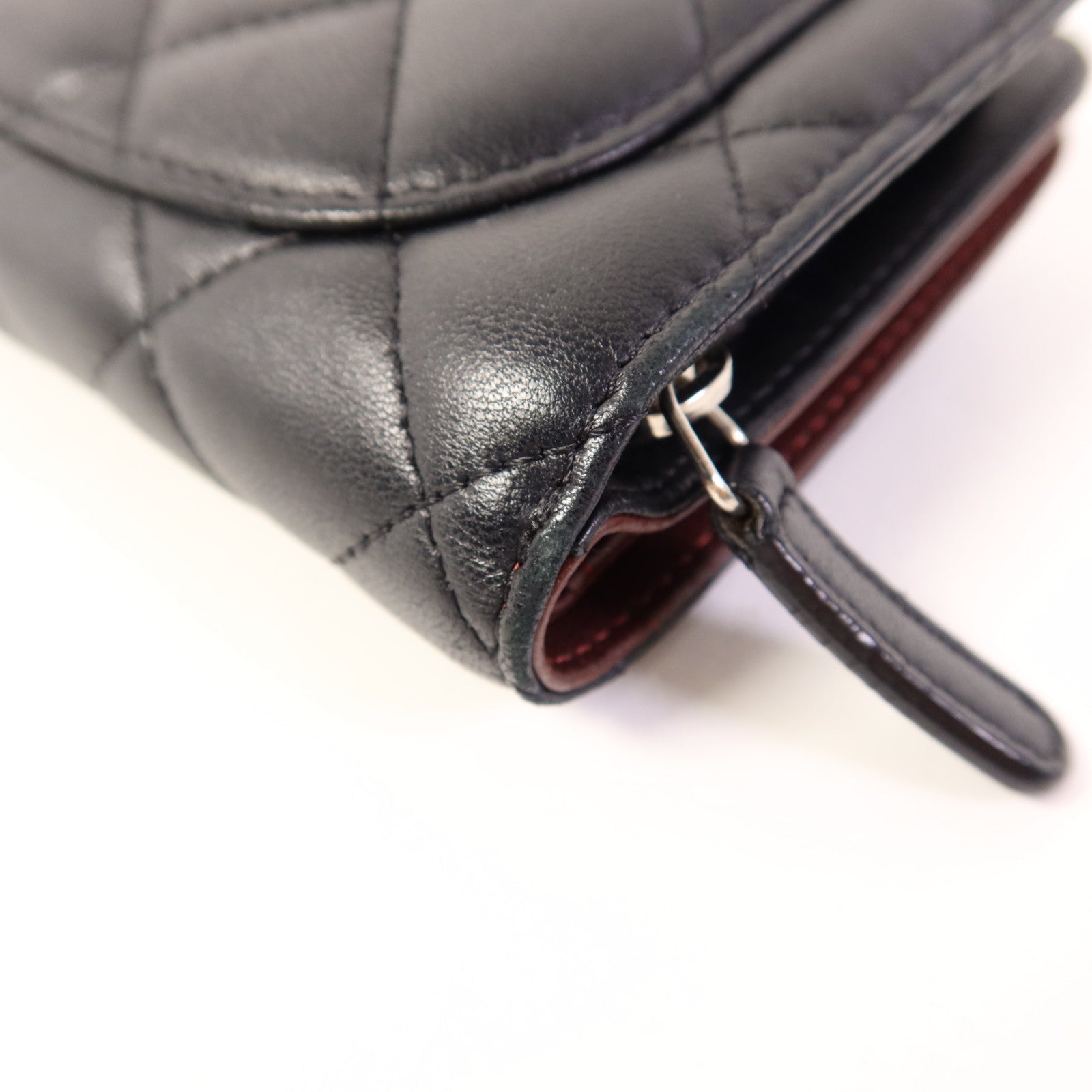 CHANEL 羊皮皮革Wallet銀扣錢包