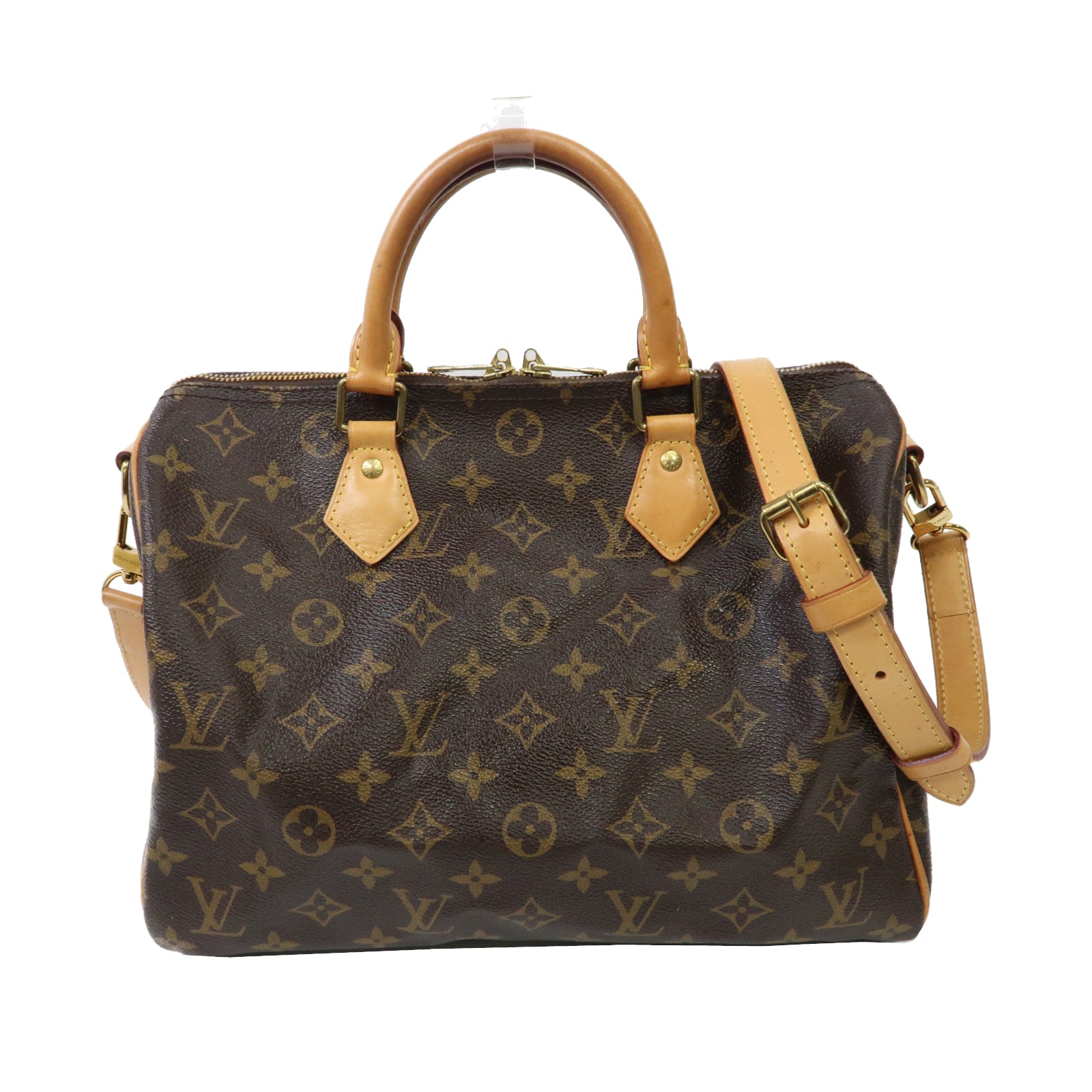 LOUIS VUITTON Monogram Speedy Bandouliere 30金扣手挽肩背兩用袋啡色