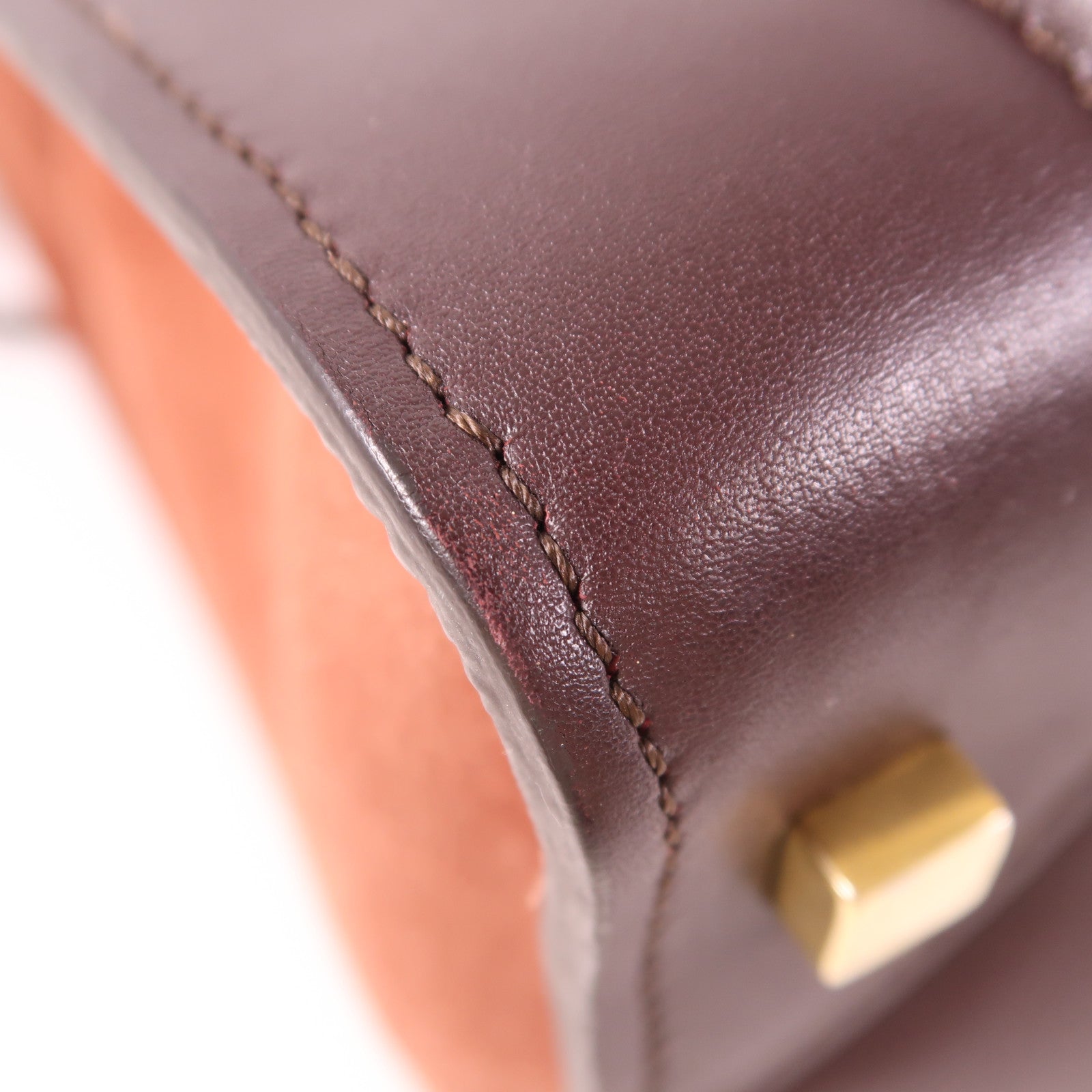 CELINE 牛皮皮革Mini Luggage金扣手挽袋