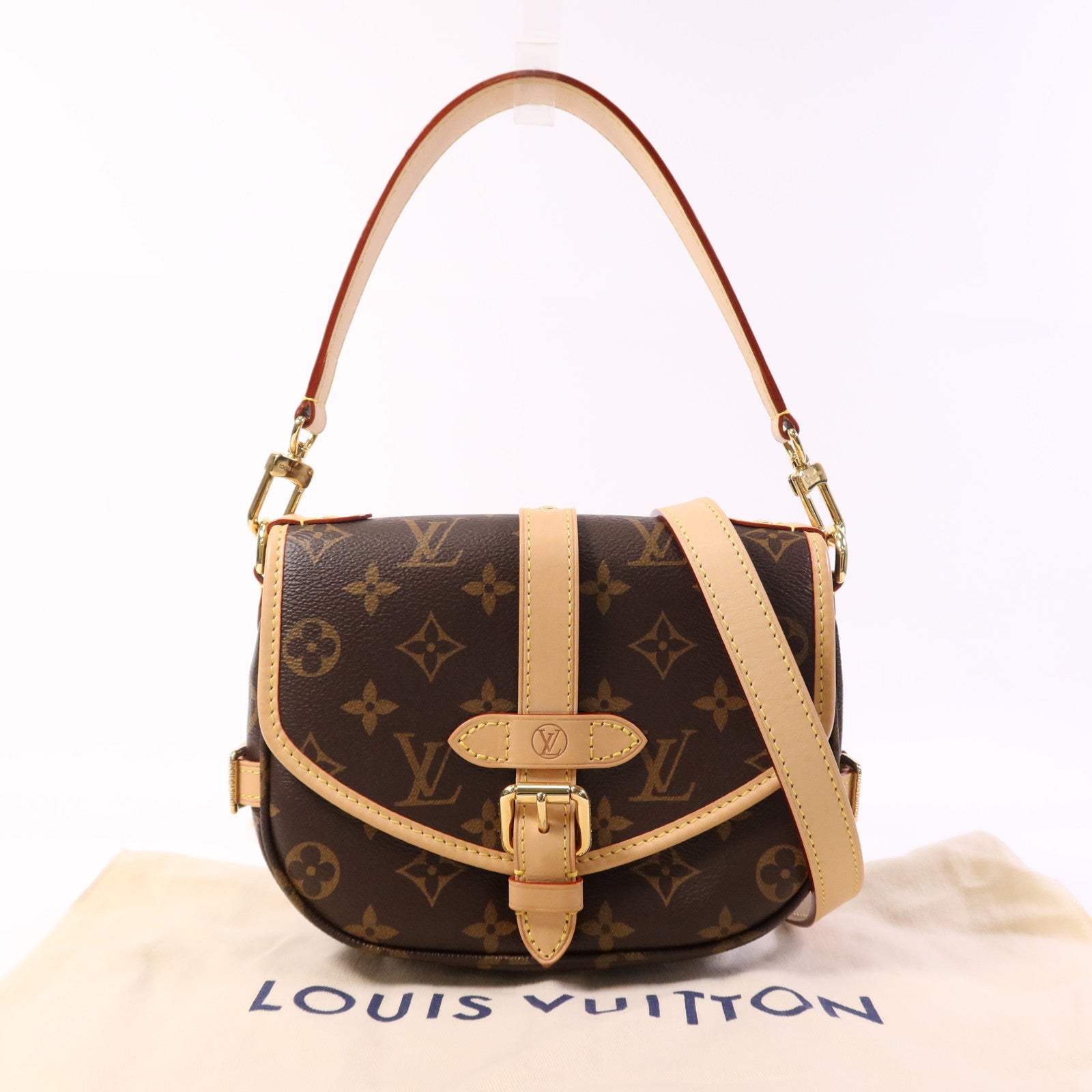 LOUIS VUITTON Monogram Saumur BB金扣手挽肩背兩用袋