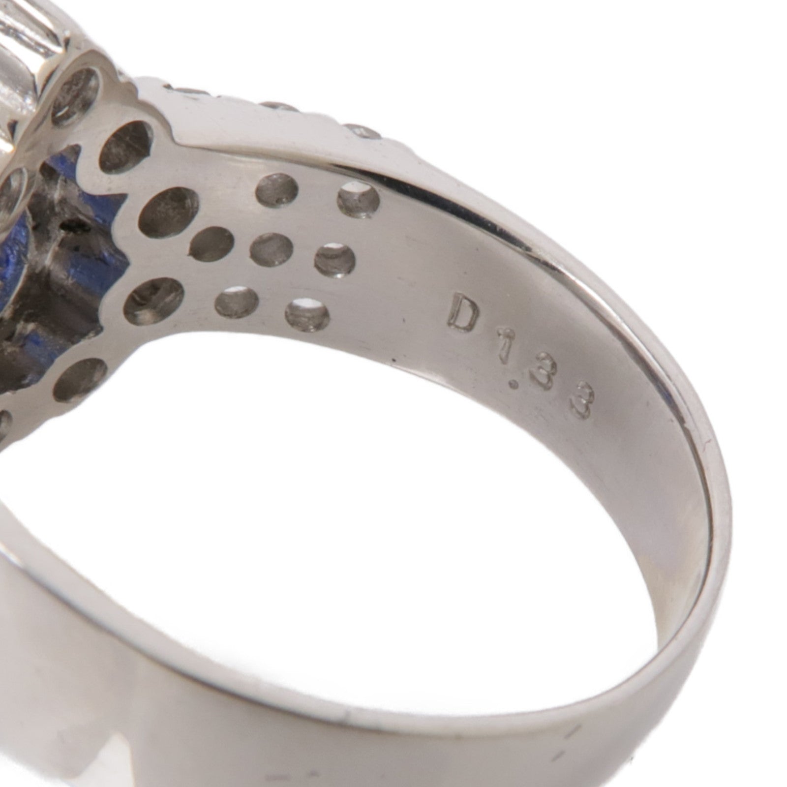 JEWELRY 【激減優惠】PT900鉑金Sapphire Ring藍寶石/鑽石戒指US#6