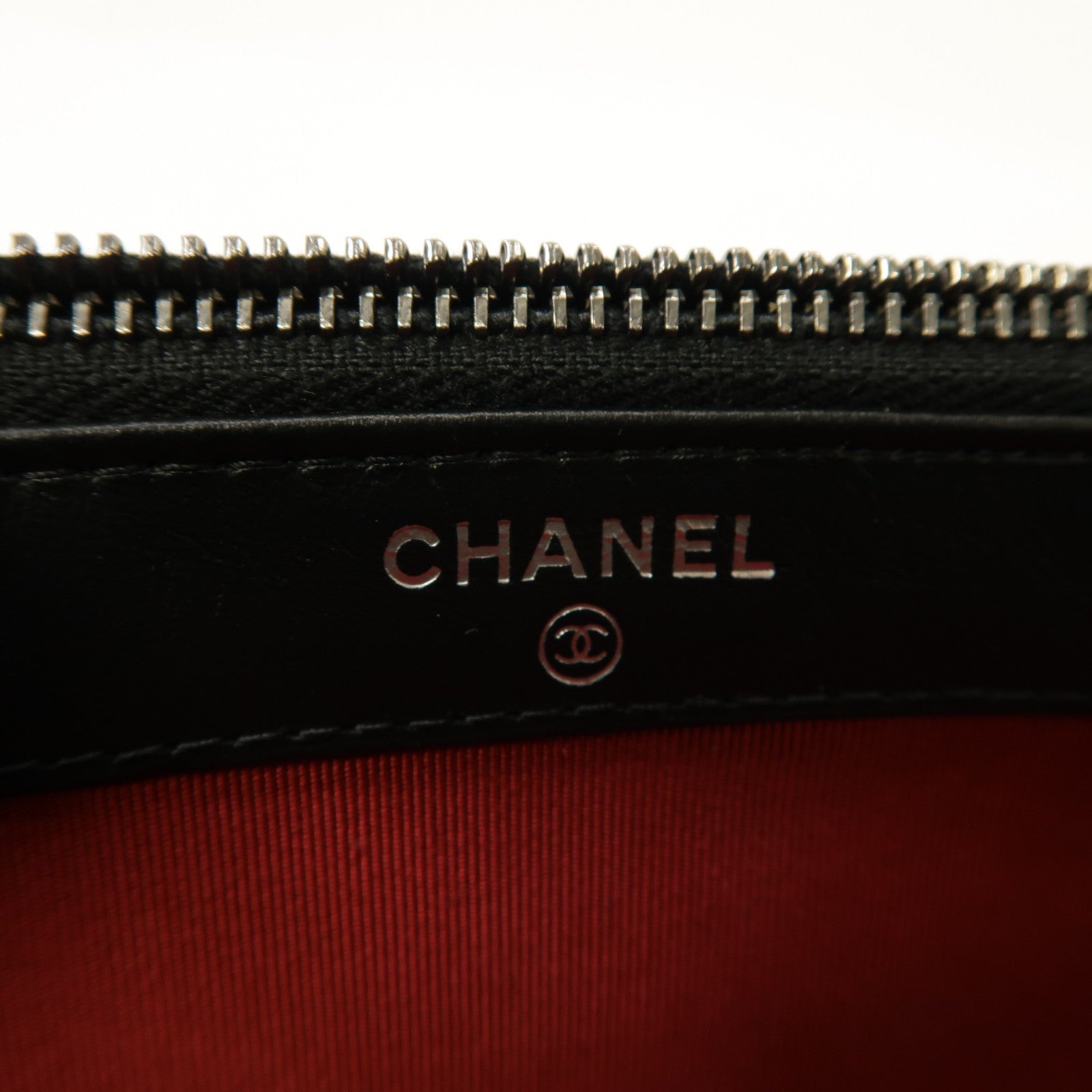 CHANEL 斜紋牛皮皮革Gabrielle Wallet On Chain銀扣鏈帶肩背袋黑色