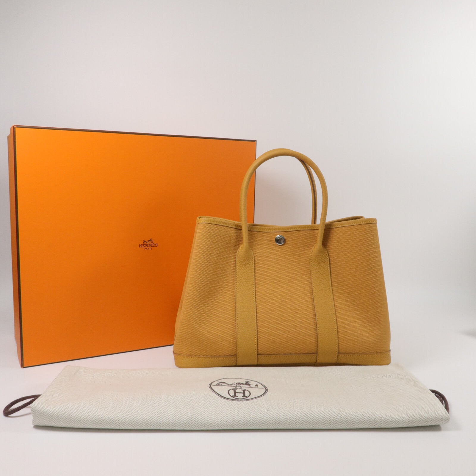 HERMES 帆布Garden Party TPM手挽袋Naturel Sable