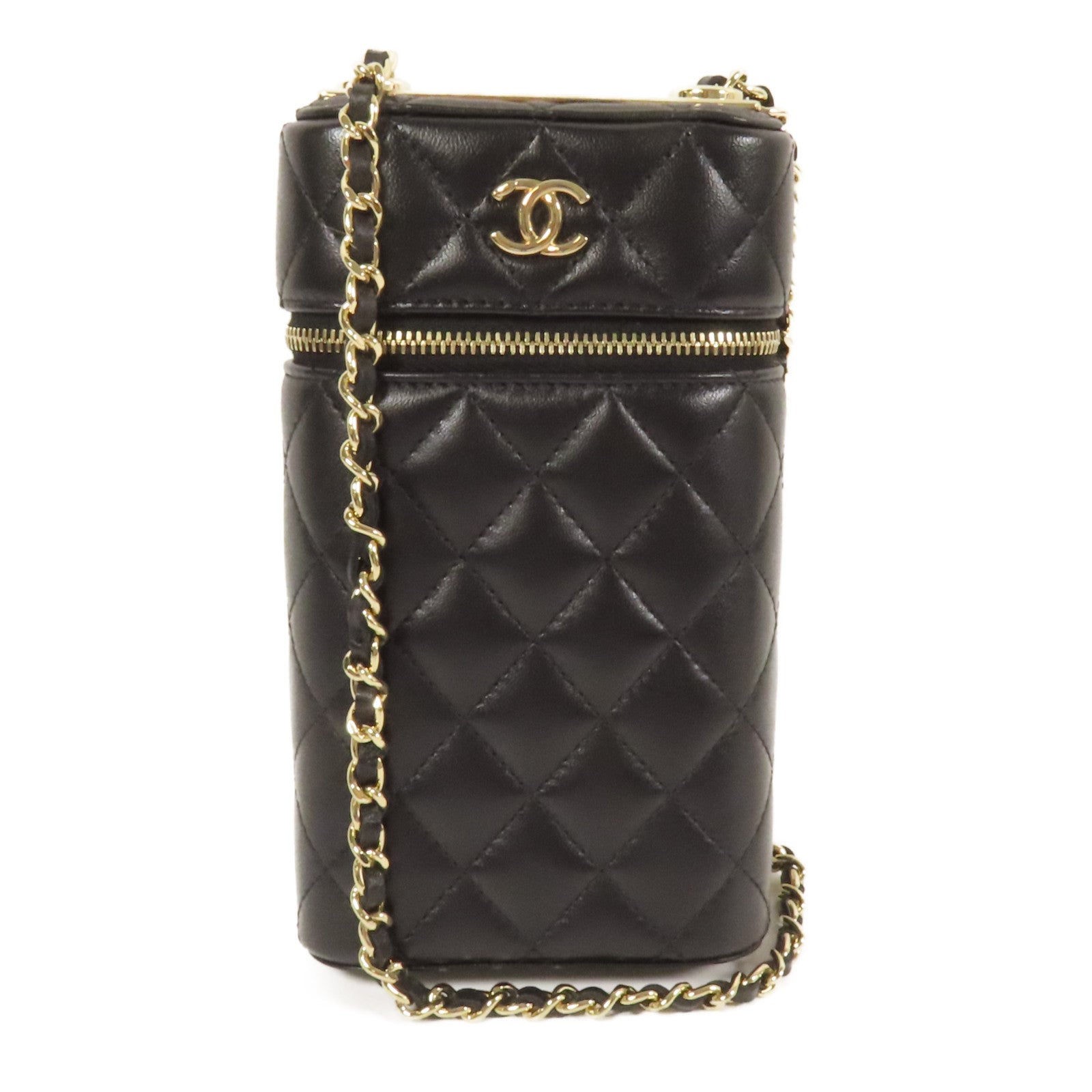 CHANEL 羊皮皮革Chain Shoulder金扣肩背袋