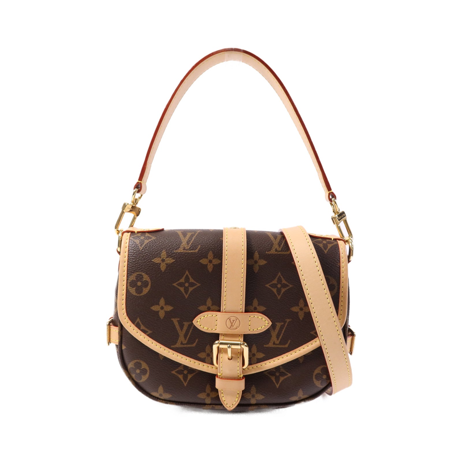 LOUIS VUITTON Monogram Saumur BB金扣手挽肩背兩用袋