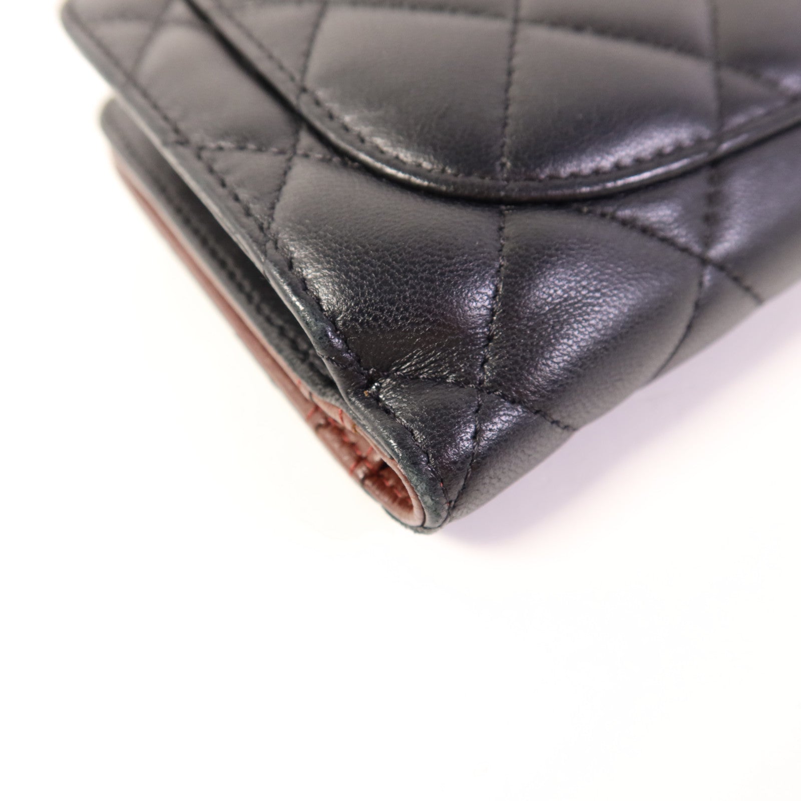 CHANEL 羊皮皮革Wallet銀扣錢包