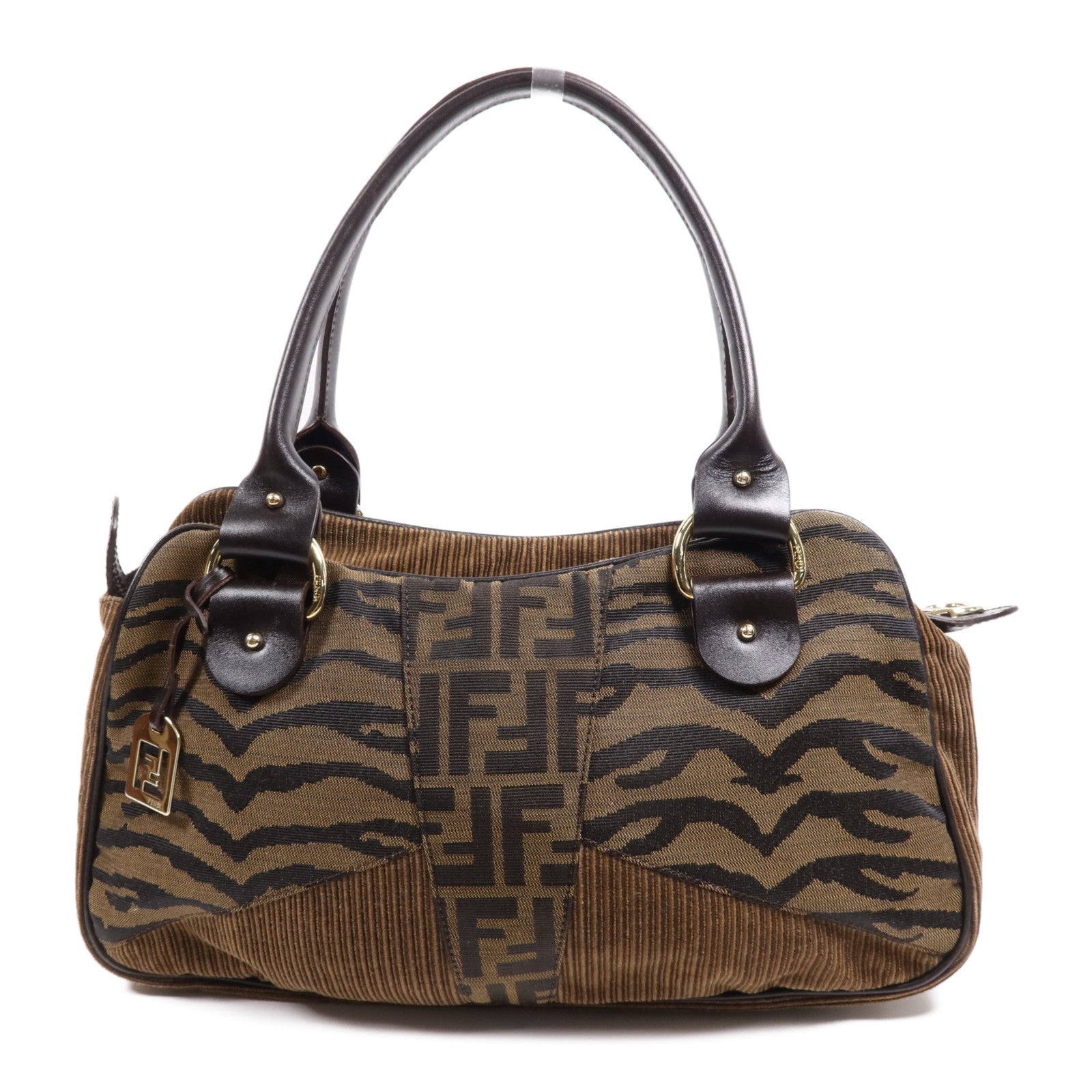 FENDI 帆布Shoulder Bag金扣肩背袋