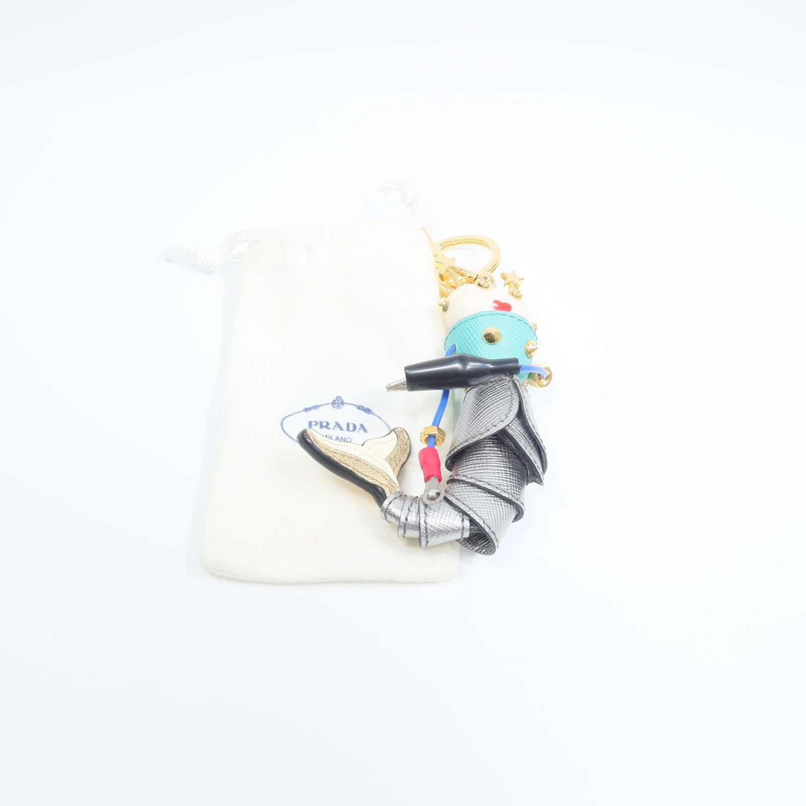 PRADA Saffiano皮革/金屬Resin Ariel The Mermaid Charm掛飾
