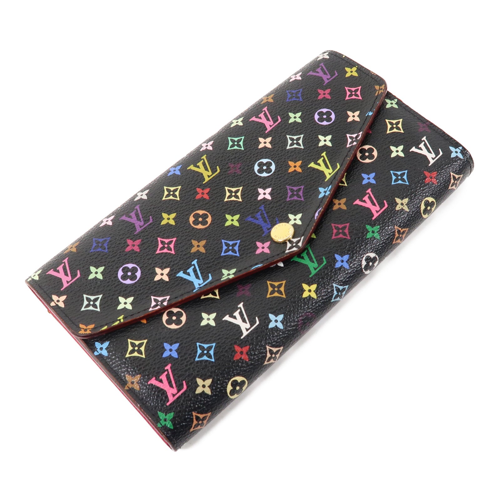 LOUIS VUITTON 【激減優惠】Monogram Multicolore Portefeuille Sarah Long Wallet金扣長錢包黑色