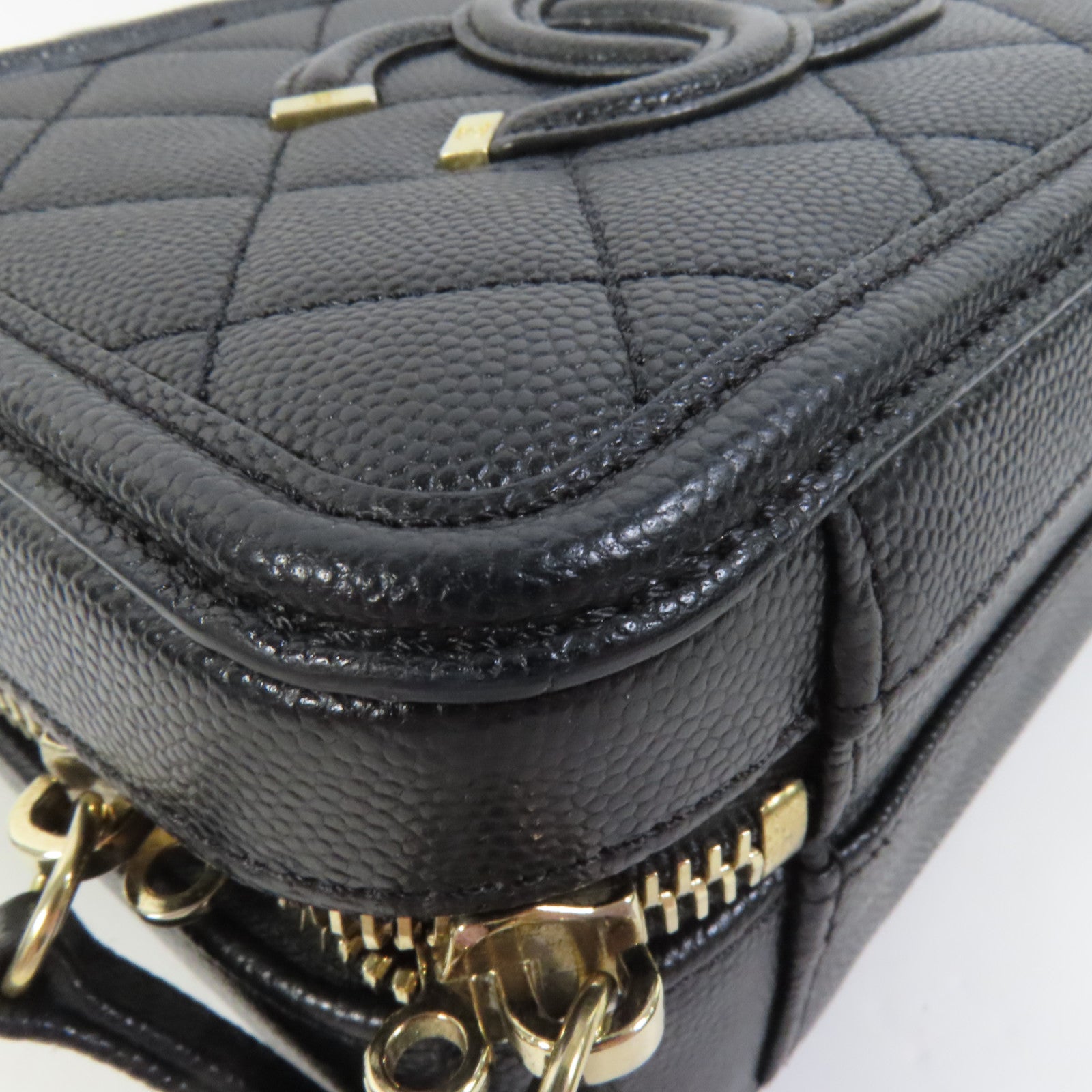 CHANEL 牛皮皮革Filigree Vanity Case手挽肩背兩用袋