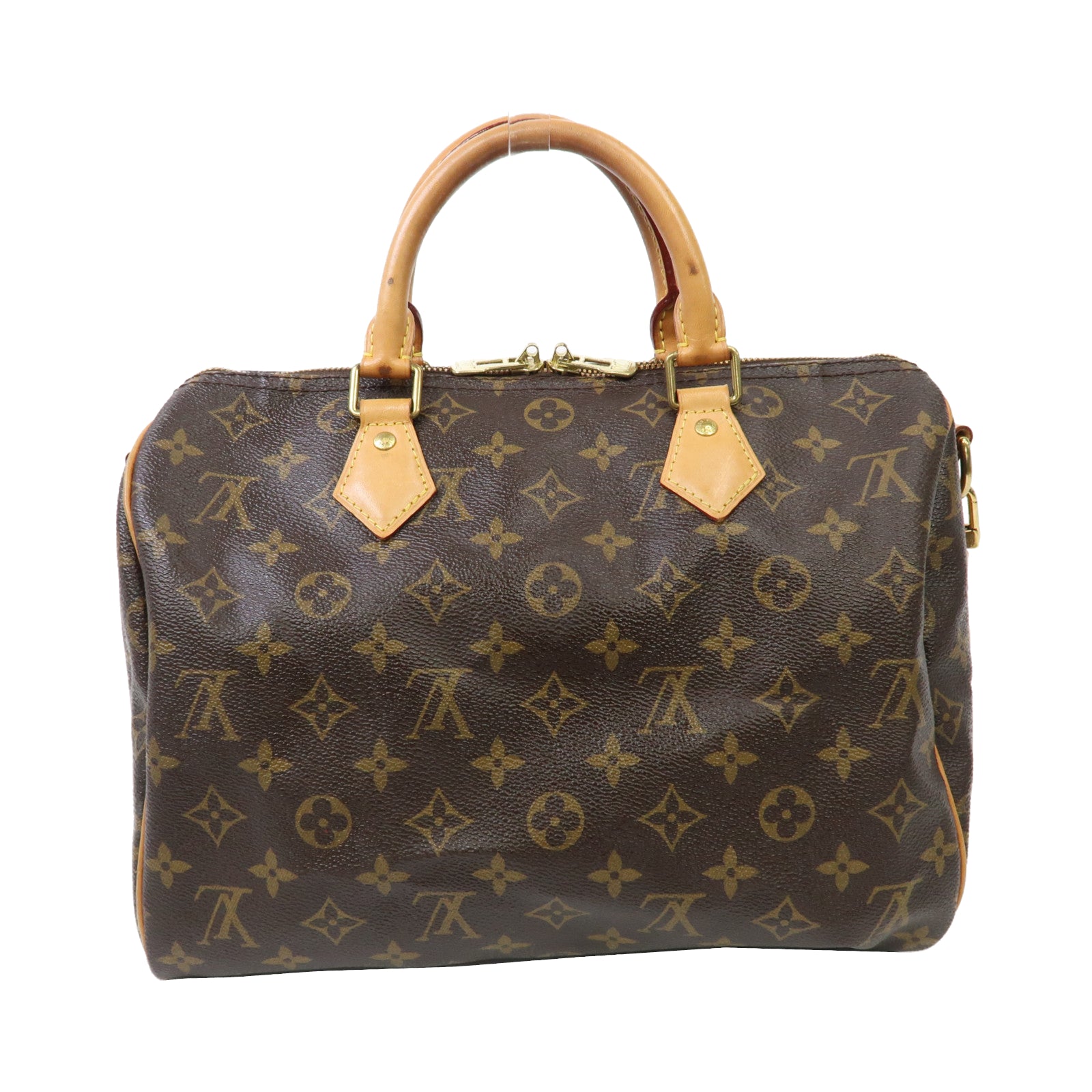 LOUIS VUITTON Monogram Speedy Bandouliere 30金扣手挽肩背兩用袋啡色