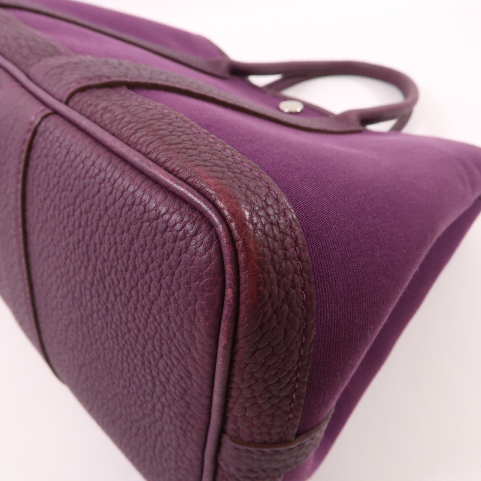 HERMES PHW Garden Party TPM Tote Bag Handbag Canvas Anemone