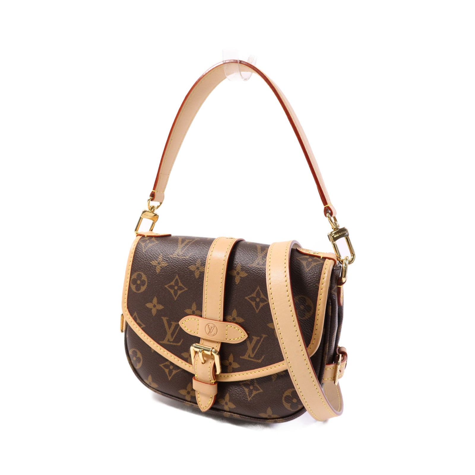 LOUIS VUITTON Monogram Saumur BB金扣手挽肩背兩用袋