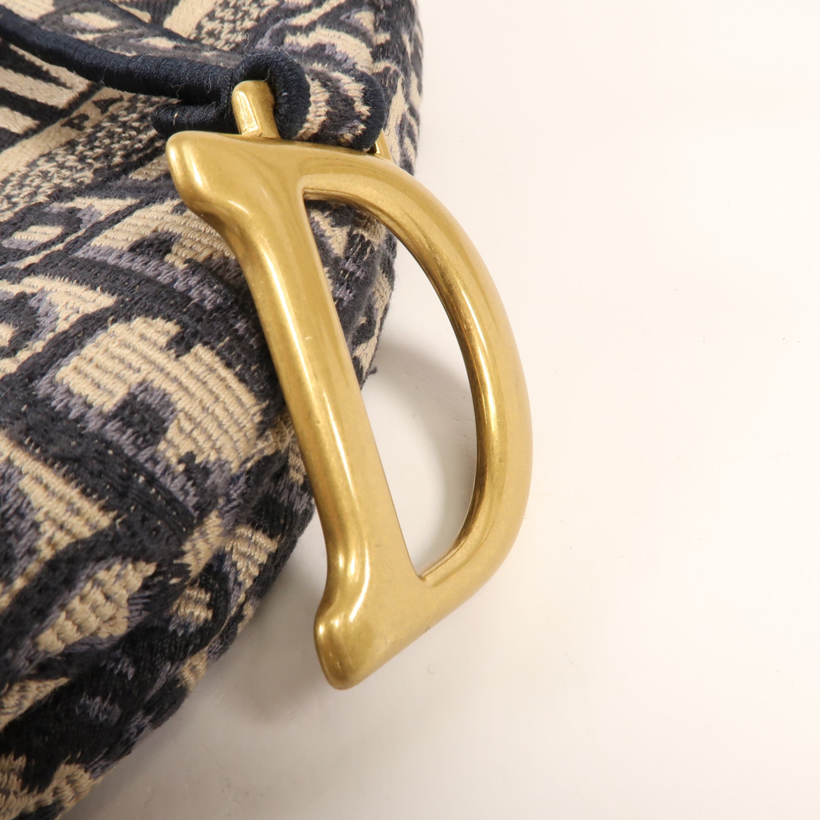 Dior 帆布Saddle金扣手挽肩背兩用袋