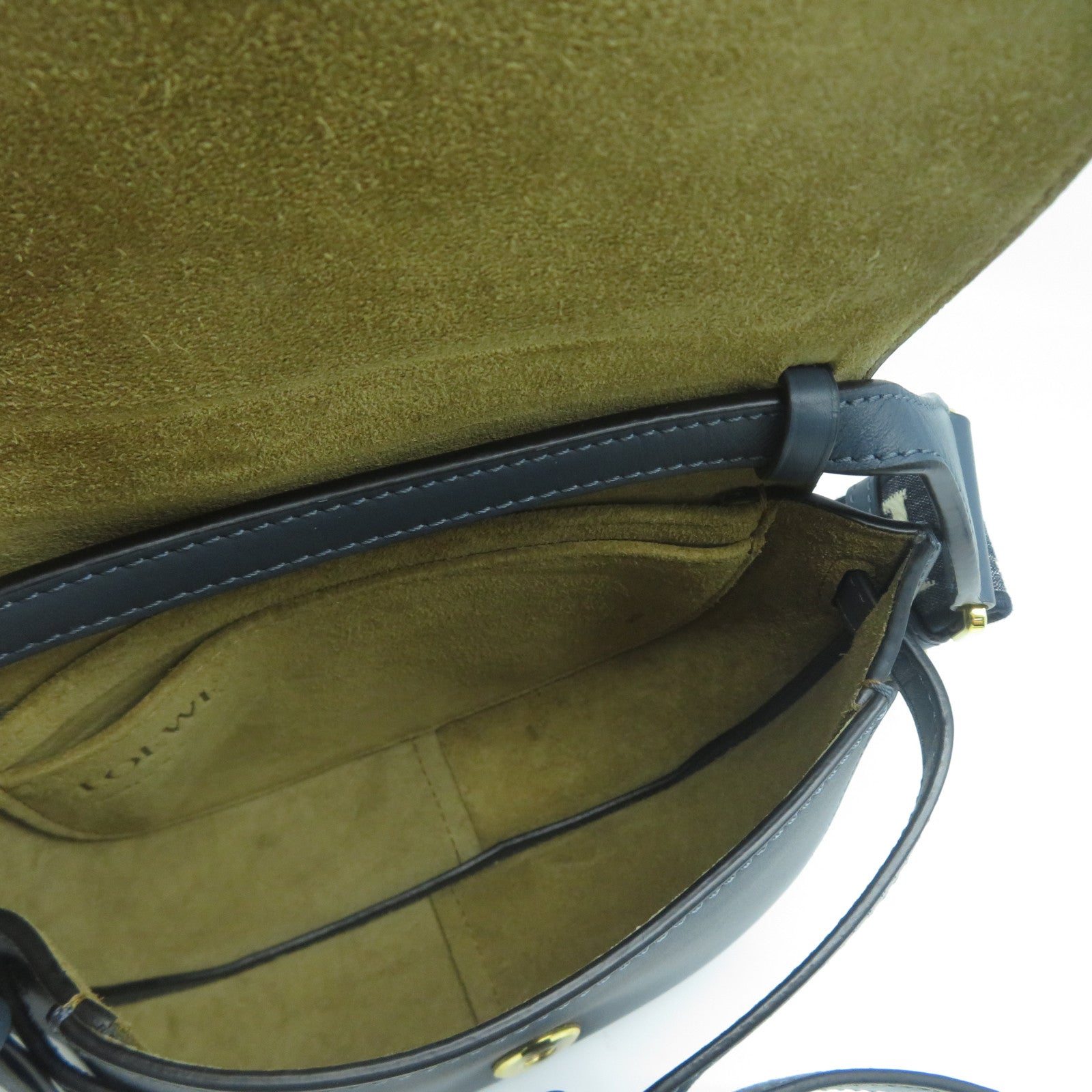 LOEWE 牛皮皮革Mini Gate Dual金扣肩背袋藍色