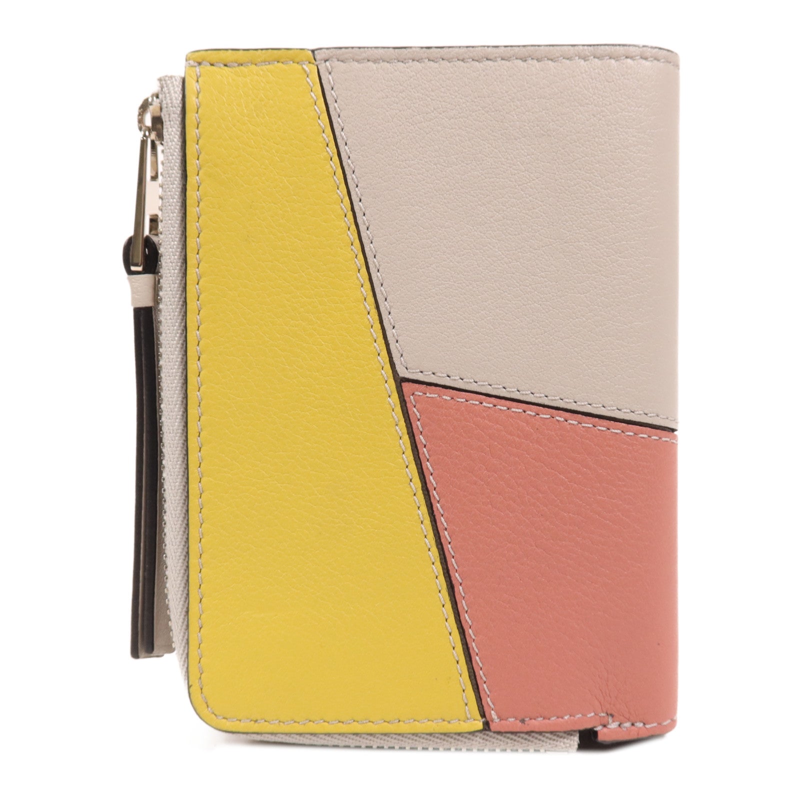 LOEWE 牛皮皮革Wallet銀扣錢包