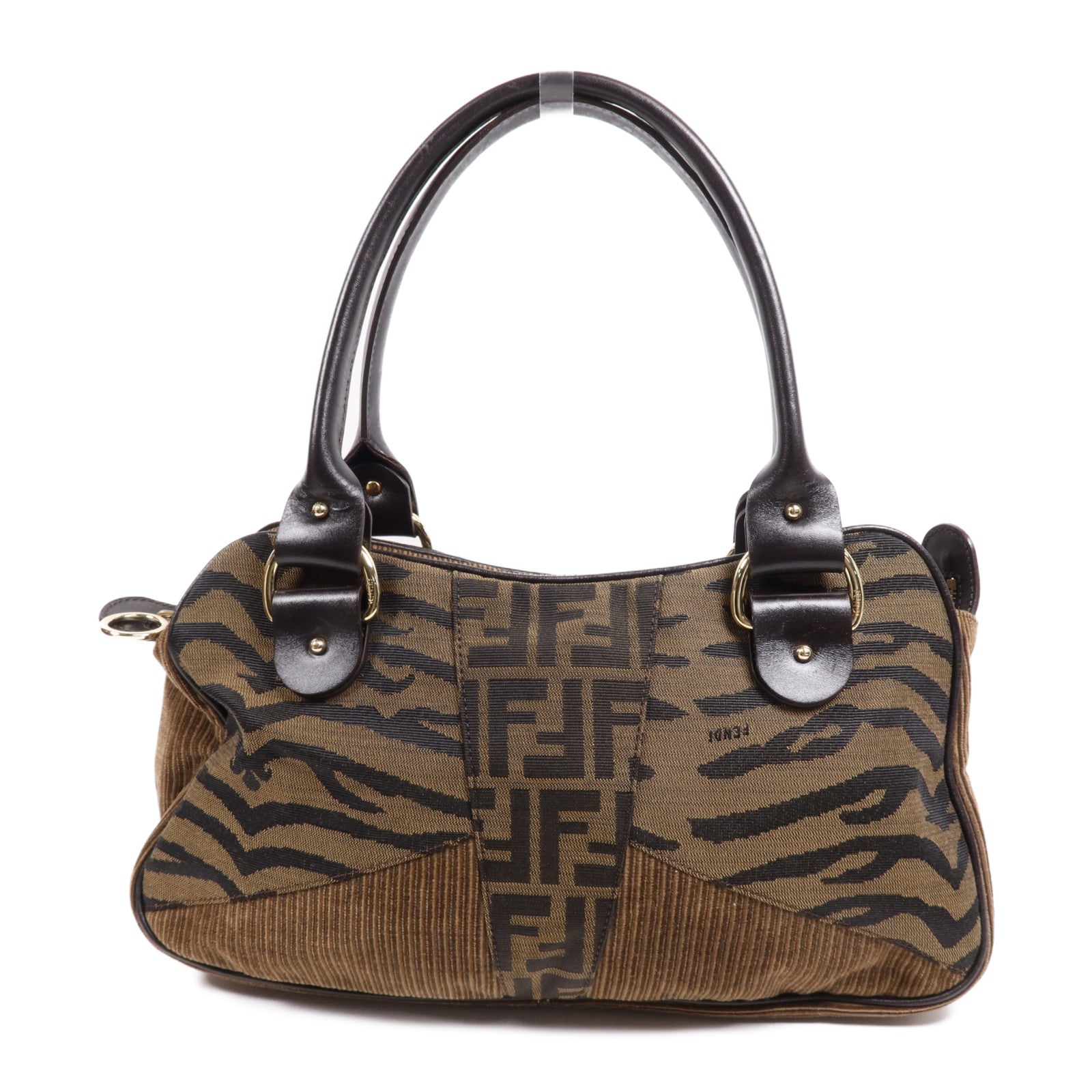 FENDI 帆布Shoulder Bag金扣肩背袋