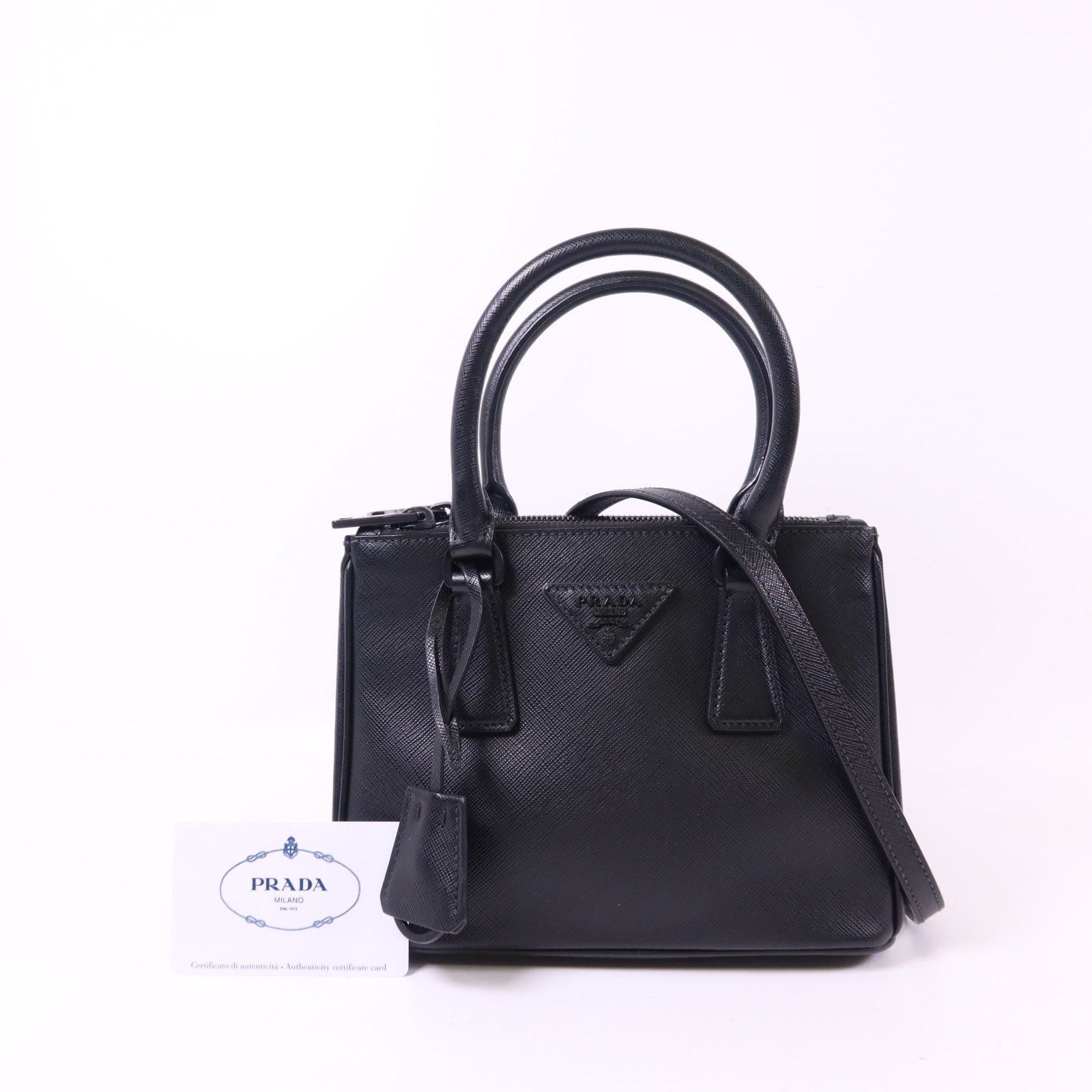 PRADA Saffiano皮革Galleria Nano手挽肩背兩用袋