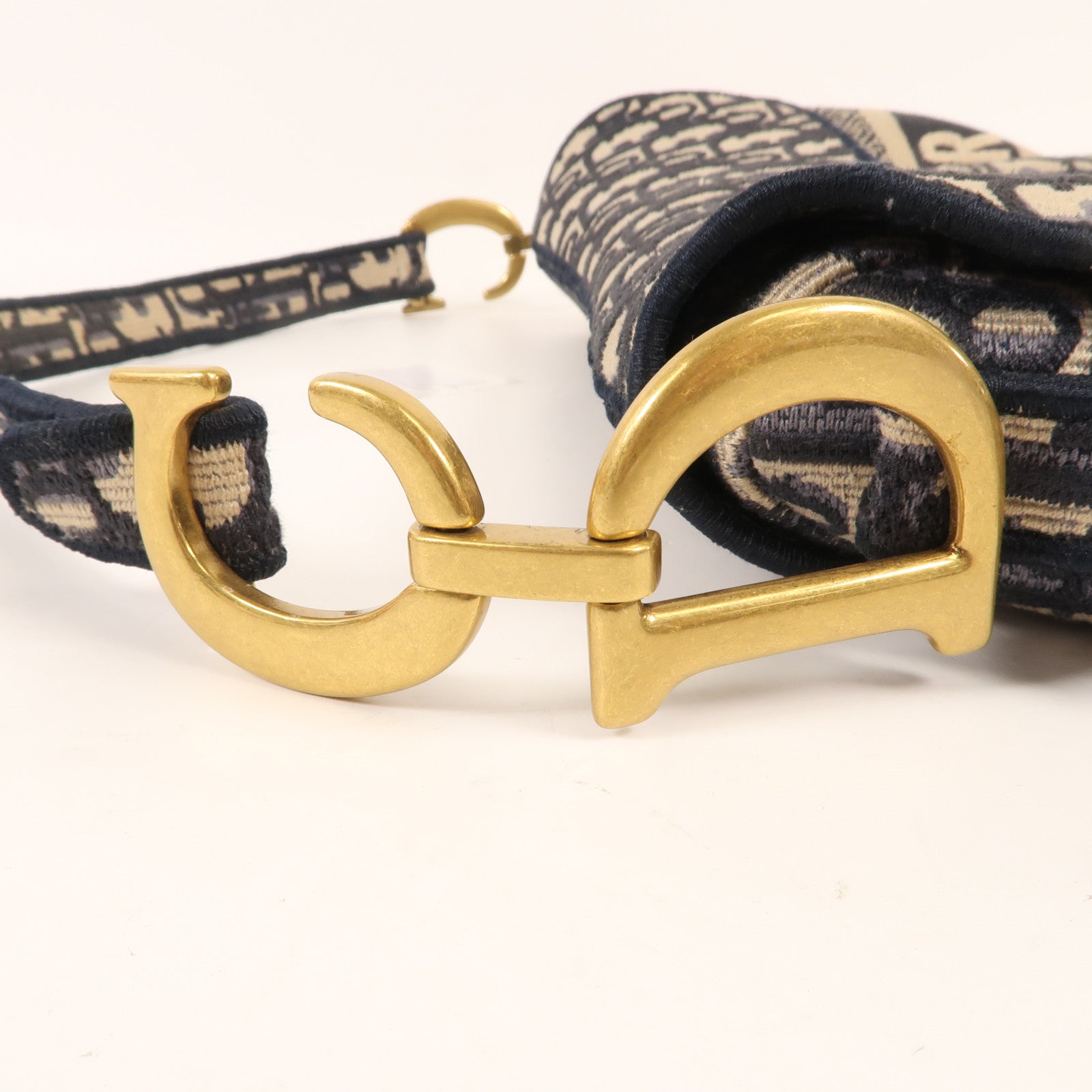 Dior 帆布Saddle金扣手挽肩背兩用袋