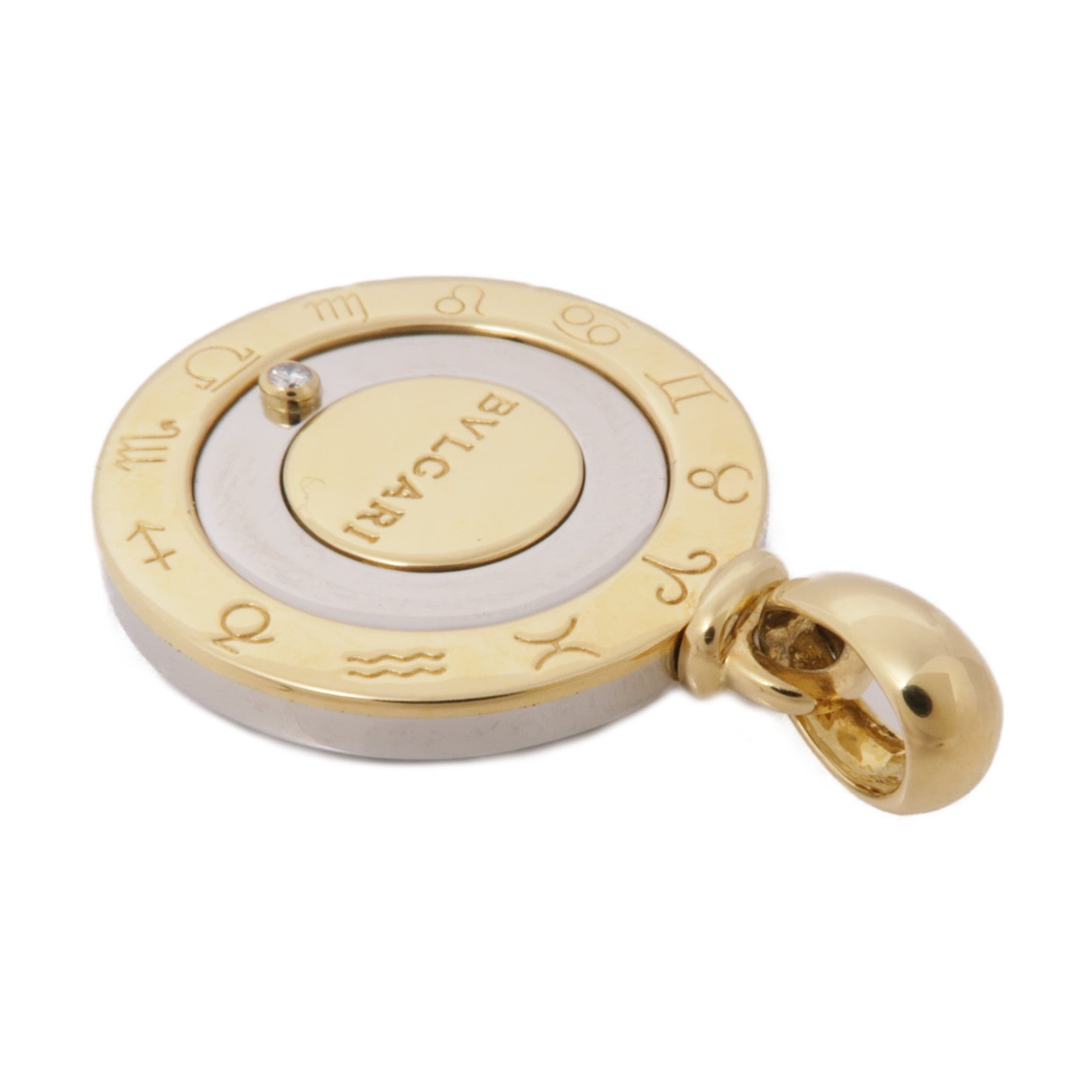 BVLGARI【激減優惠】 18K黃金/不鏽鋼Horoscope Pendant Top鑽石吊墜