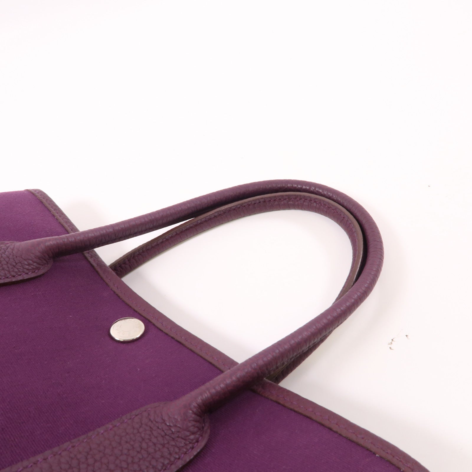 HERMES PHW Garden Party TPM Tote Bag Handbag Canvas Anemone