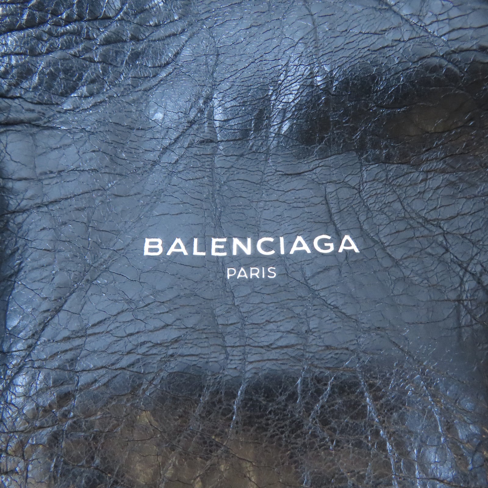 BALENCIAGA 牛皮皮革Cabas Tote Bag銀扣手挽袋黑色